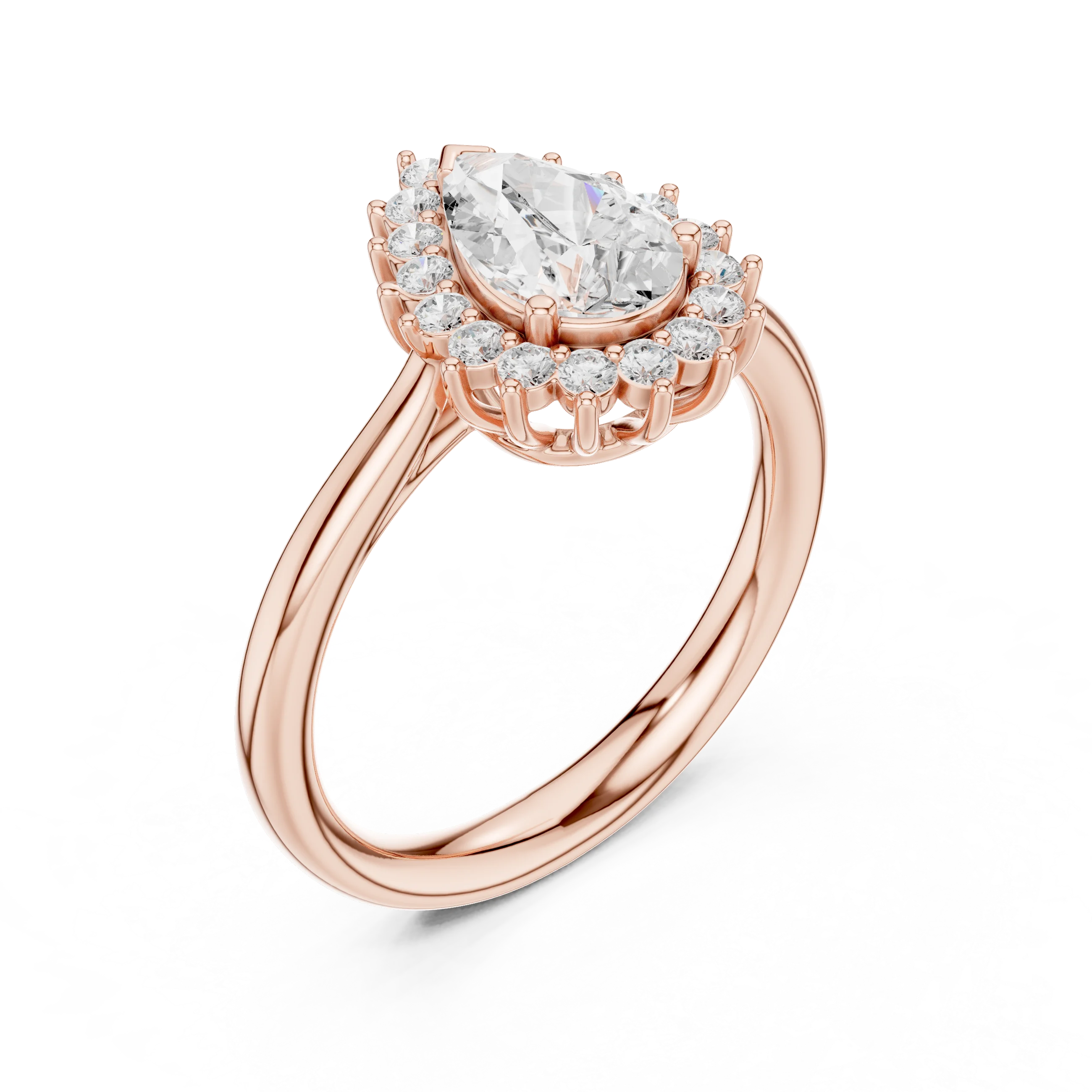 Pear Halo Diamond Engagement Ring