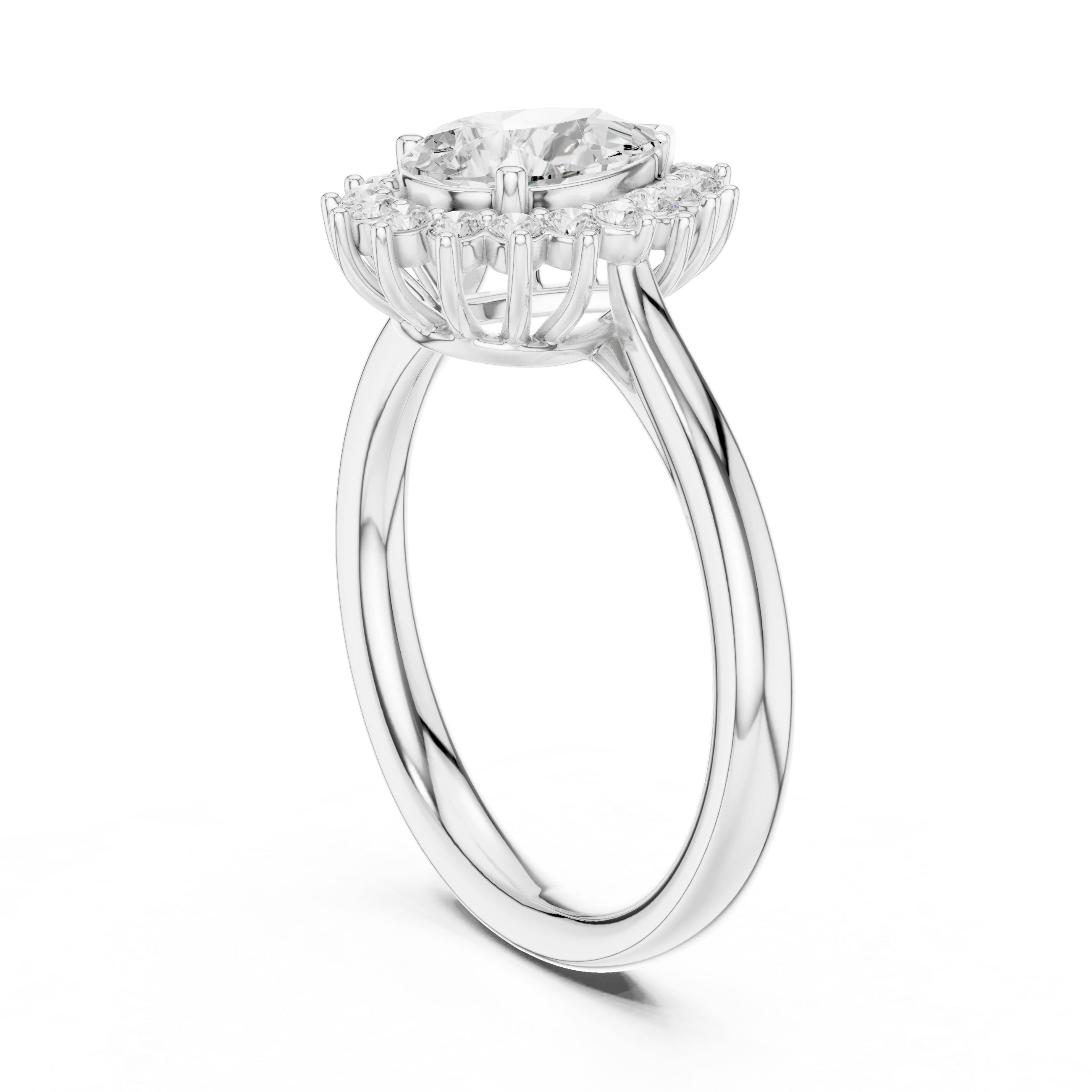 Pear Halo Diamond Engagement Ring