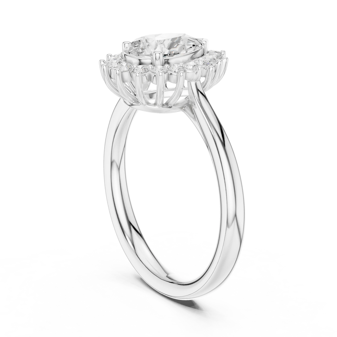 Pear Halo Diamond Engagement Ring