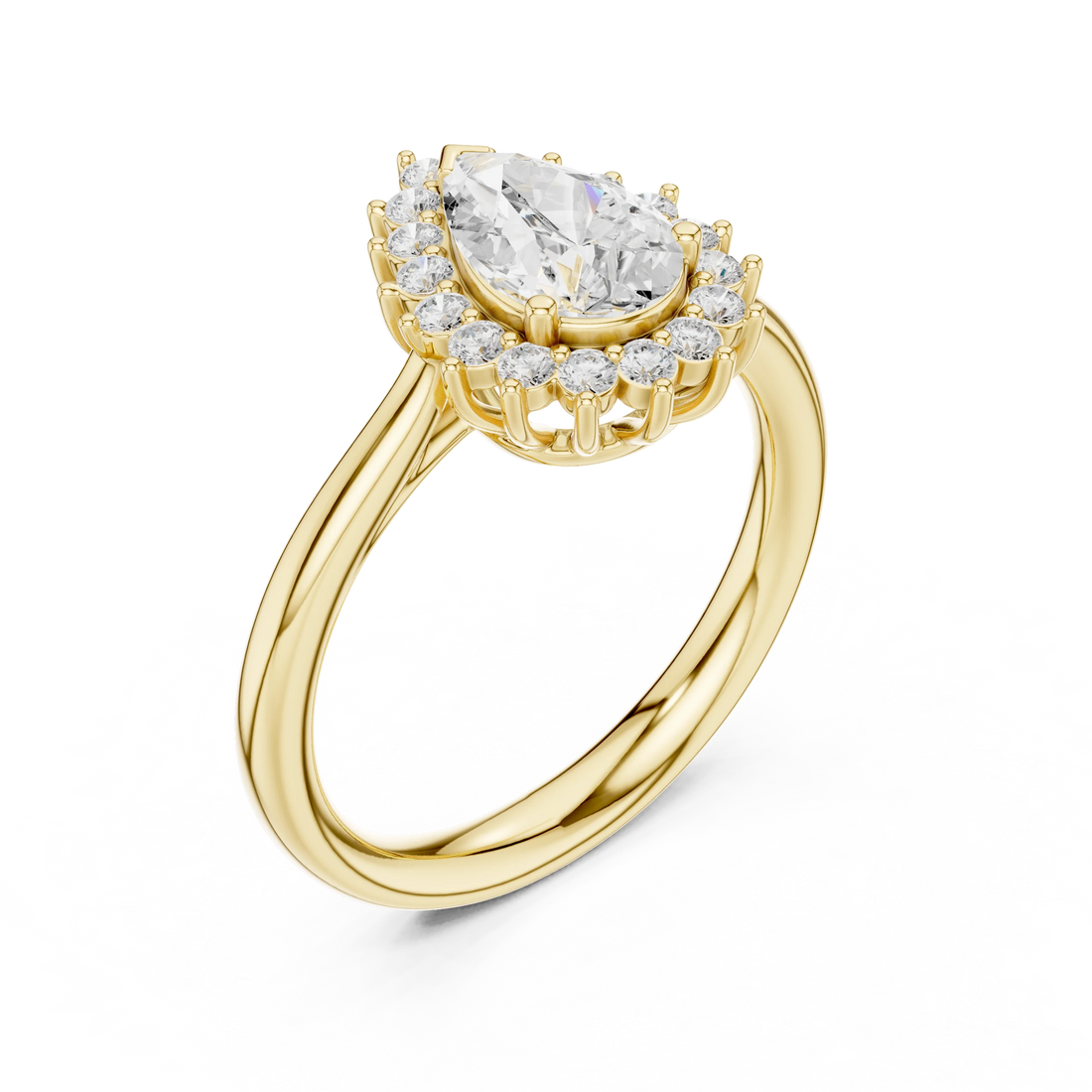 Pear Halo Diamond Engagement Ring