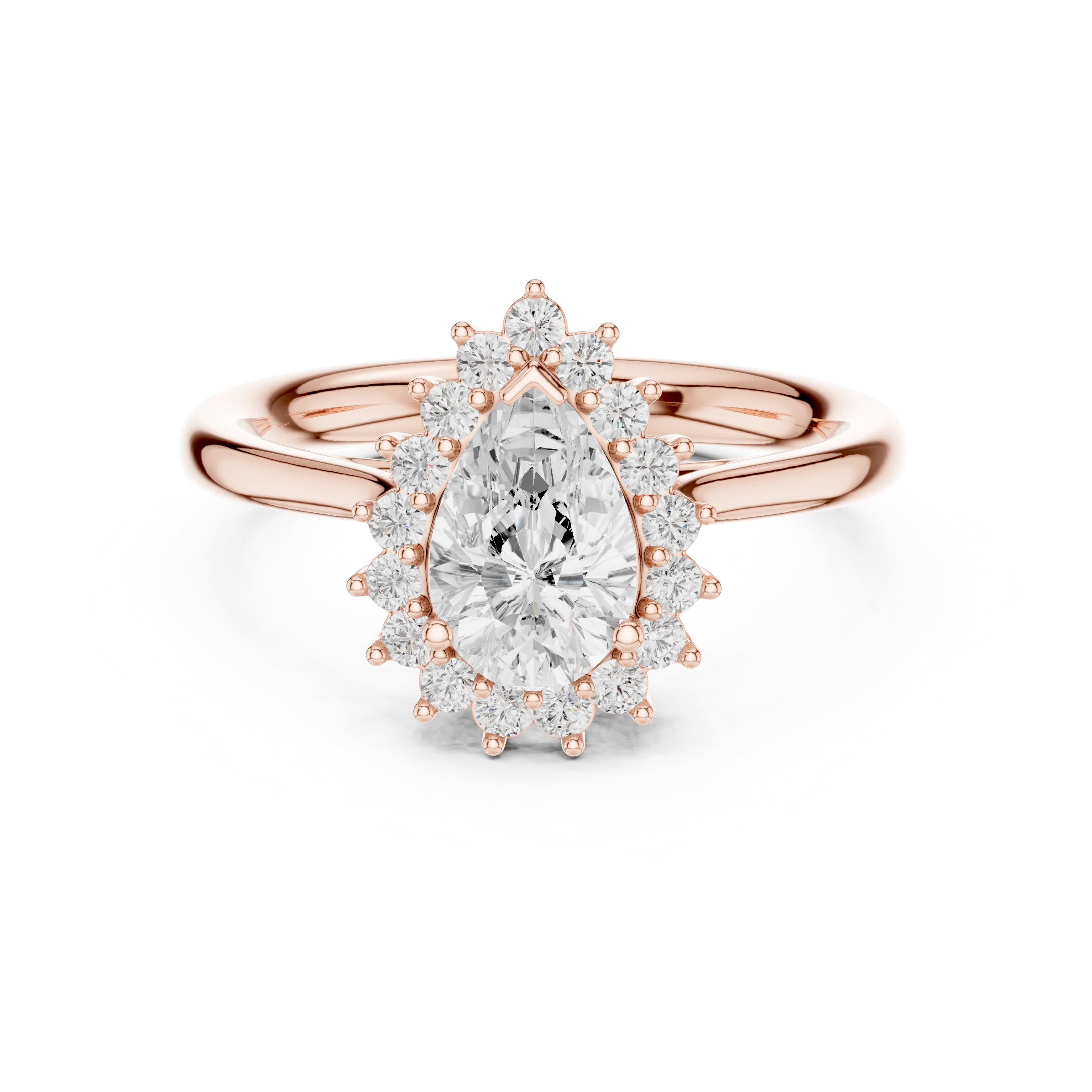 Pear Halo Diamond Engagement Ring