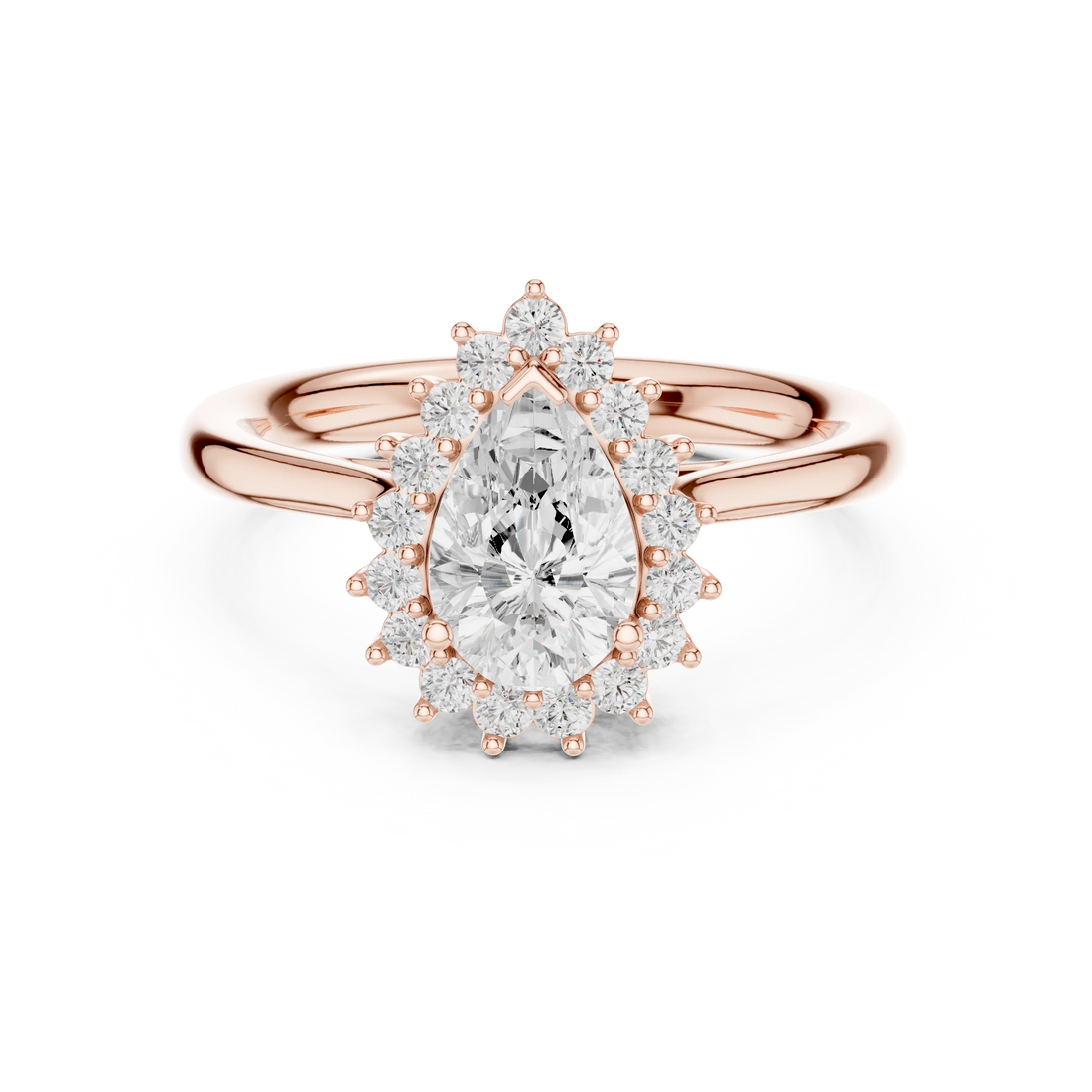 Pear Halo Diamond Engagement Ring