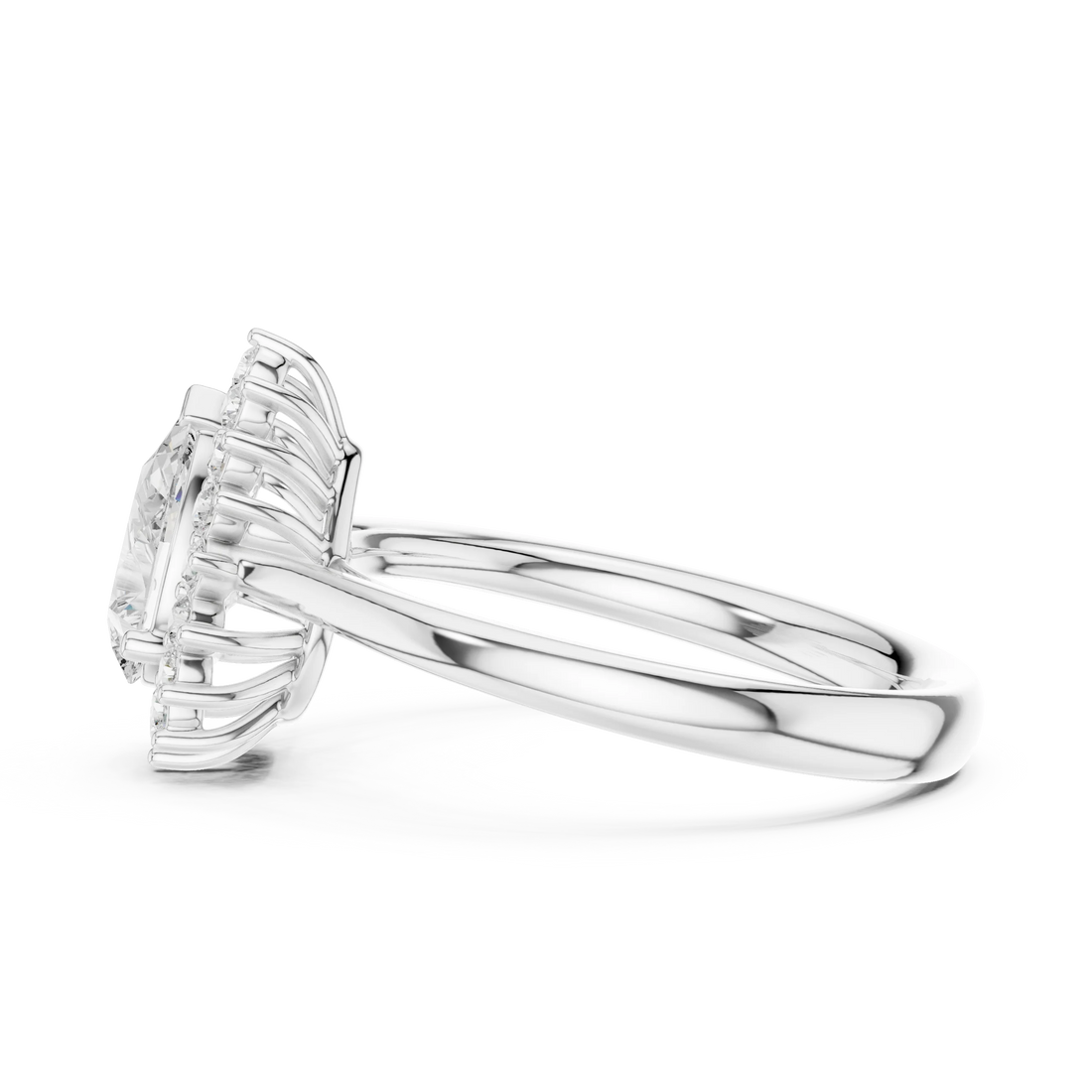 Pear Halo Diamond Engagement Ring