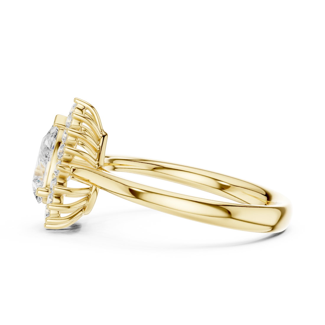 Pear Halo Diamond Engagement Ring