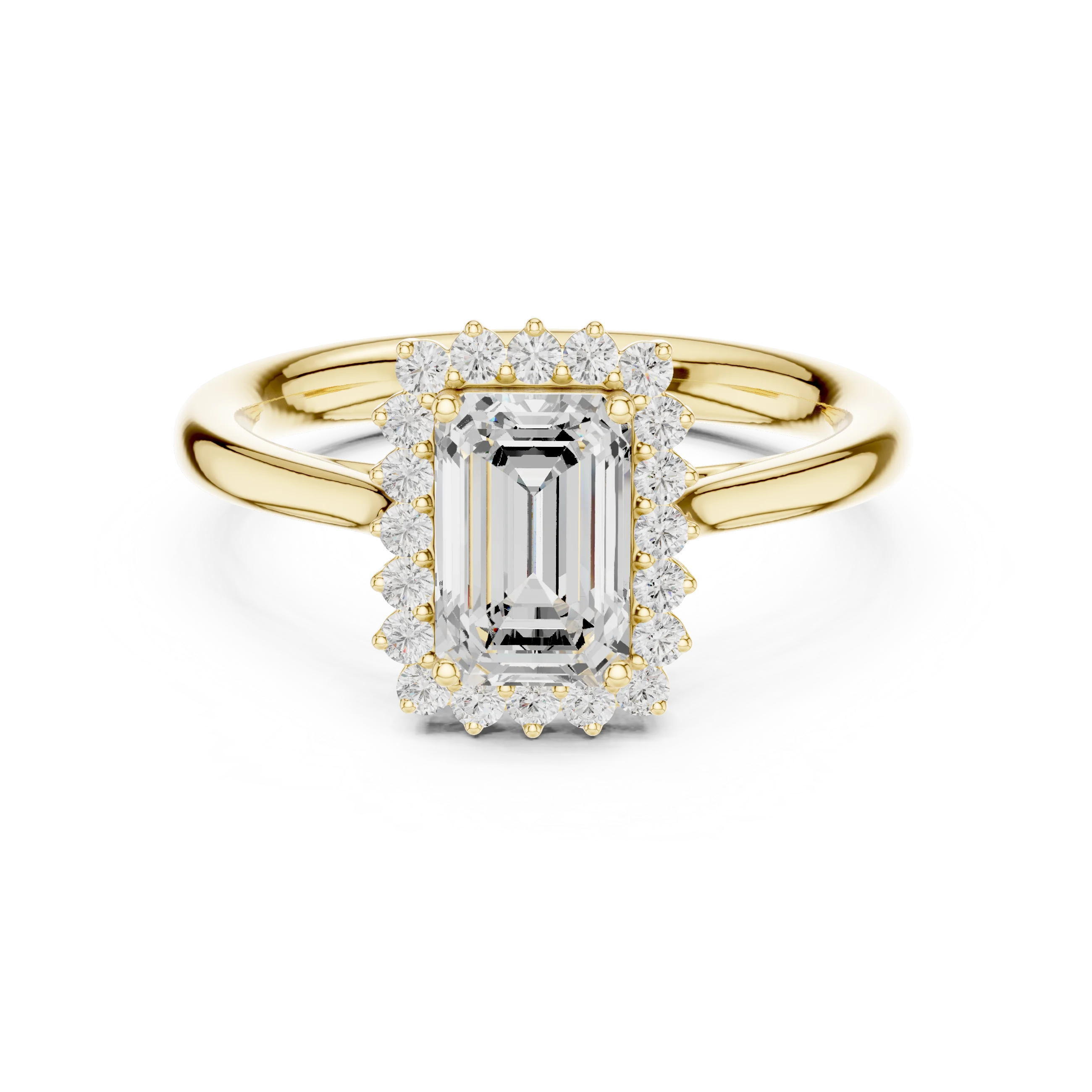 Emerald Halo Diamond Engagement Ring