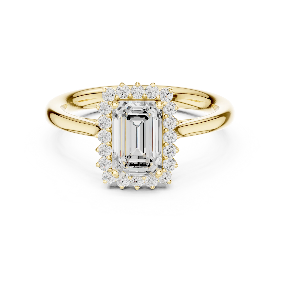 Emerald Halo Diamond Engagement Ring