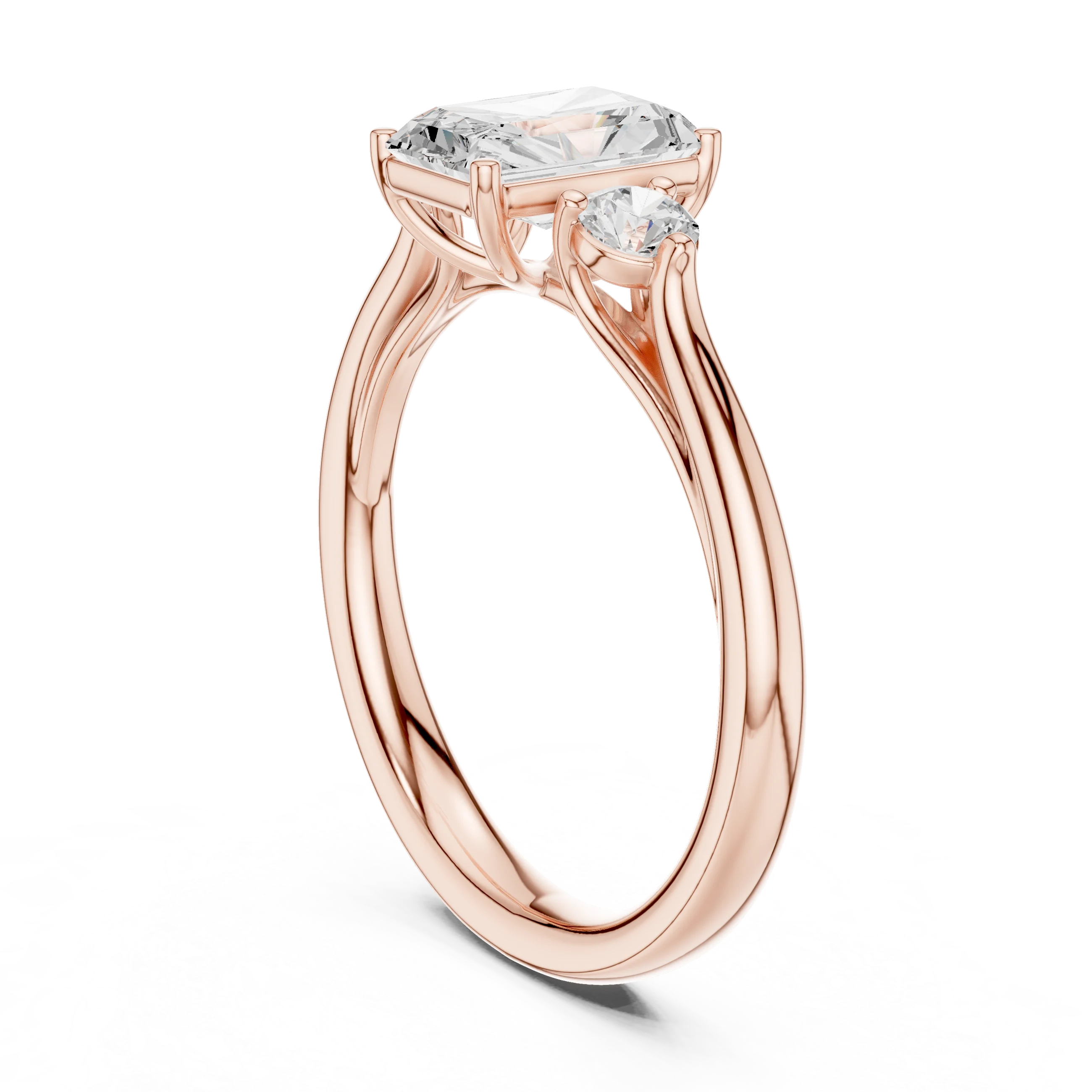 Radiant-Cut Three-Stone Diamond Engagement Ring