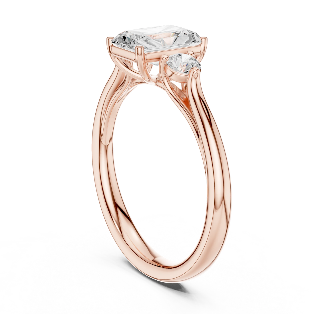 Radiant-Cut Three-Stone Diamond Engagement Ring