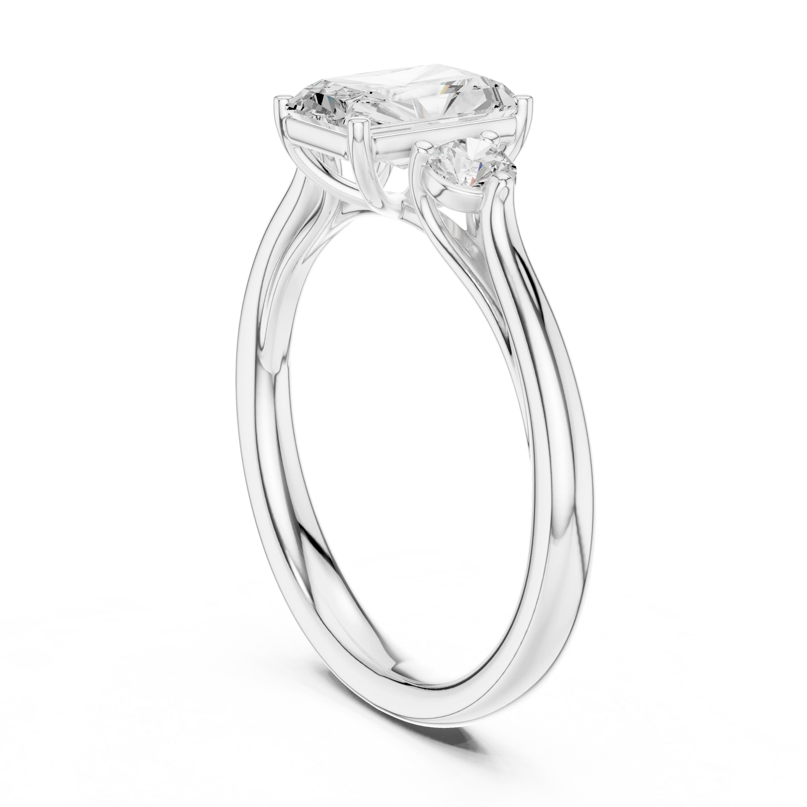 Radiant-Cut Three-Stone Diamond Engagement Ring