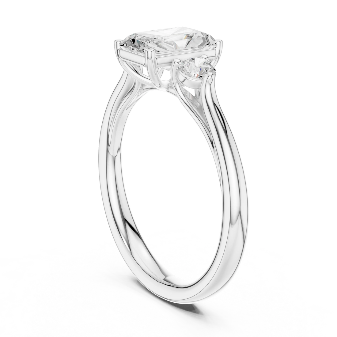 Radiant-Cut Three-Stone Diamond Engagement Ring