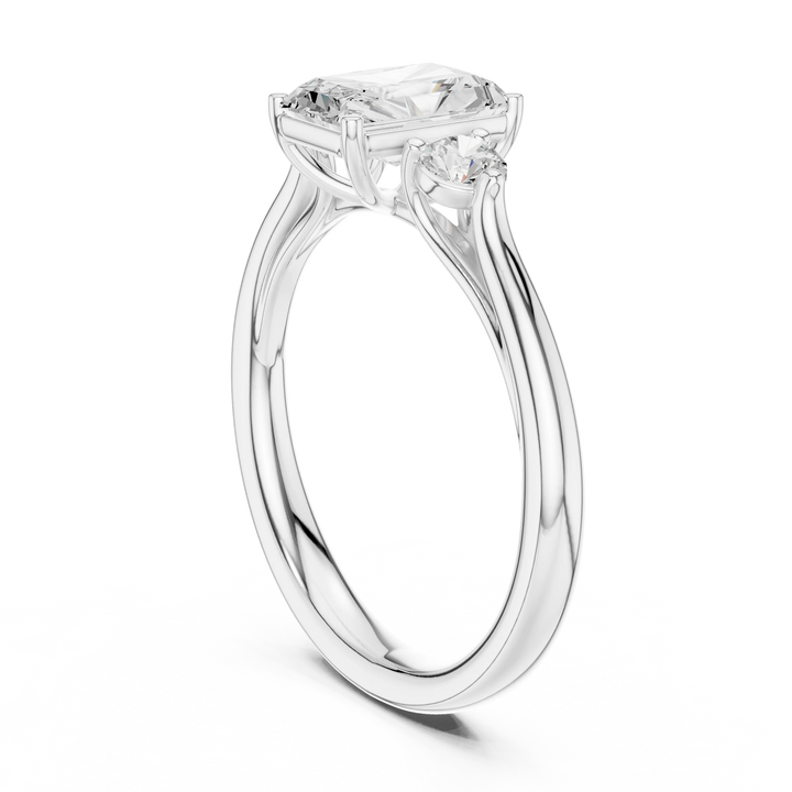 Radiant-Cut Three-Stone Diamond Engagement Ring