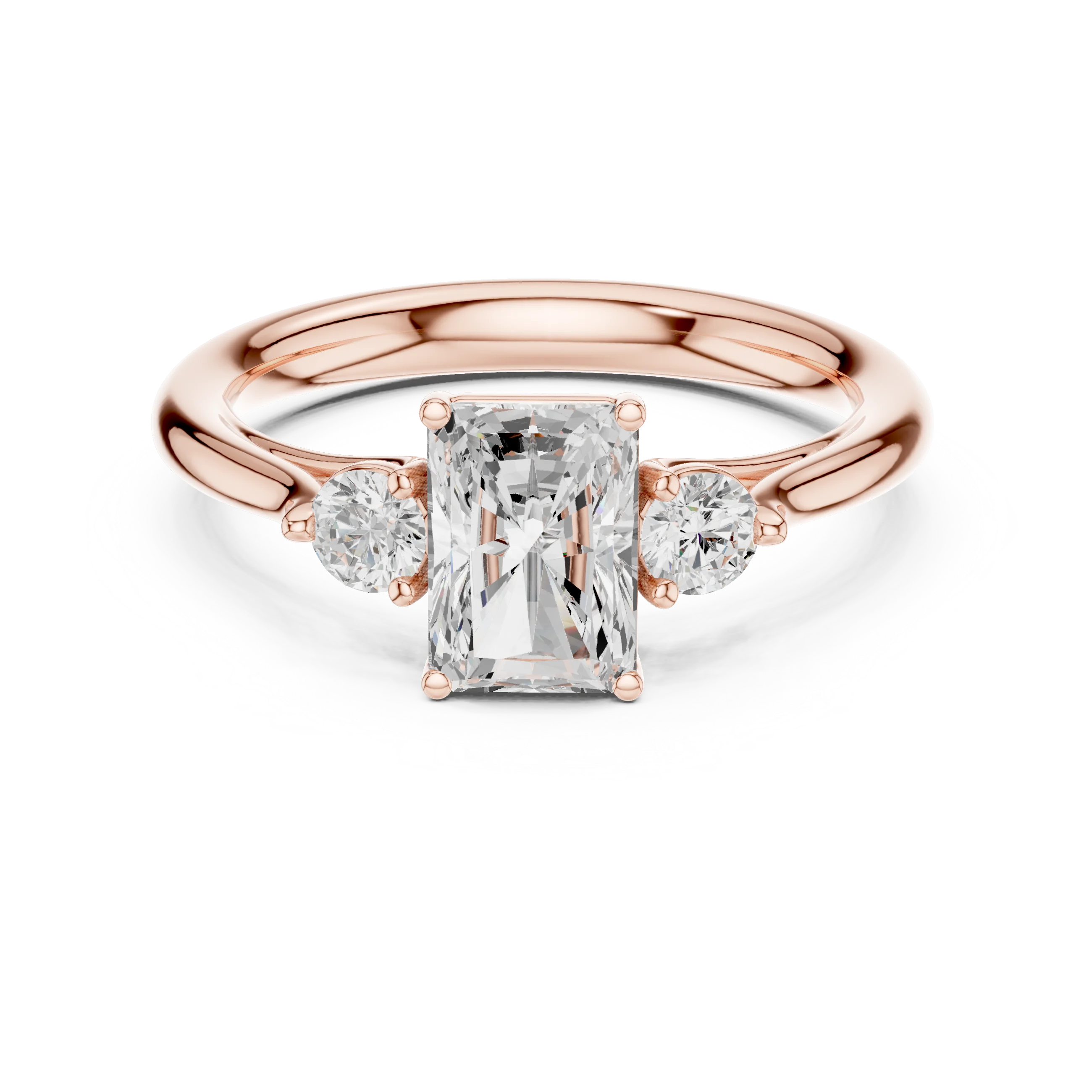Radiant-Cut Three-Stone Diamond Engagement Ring