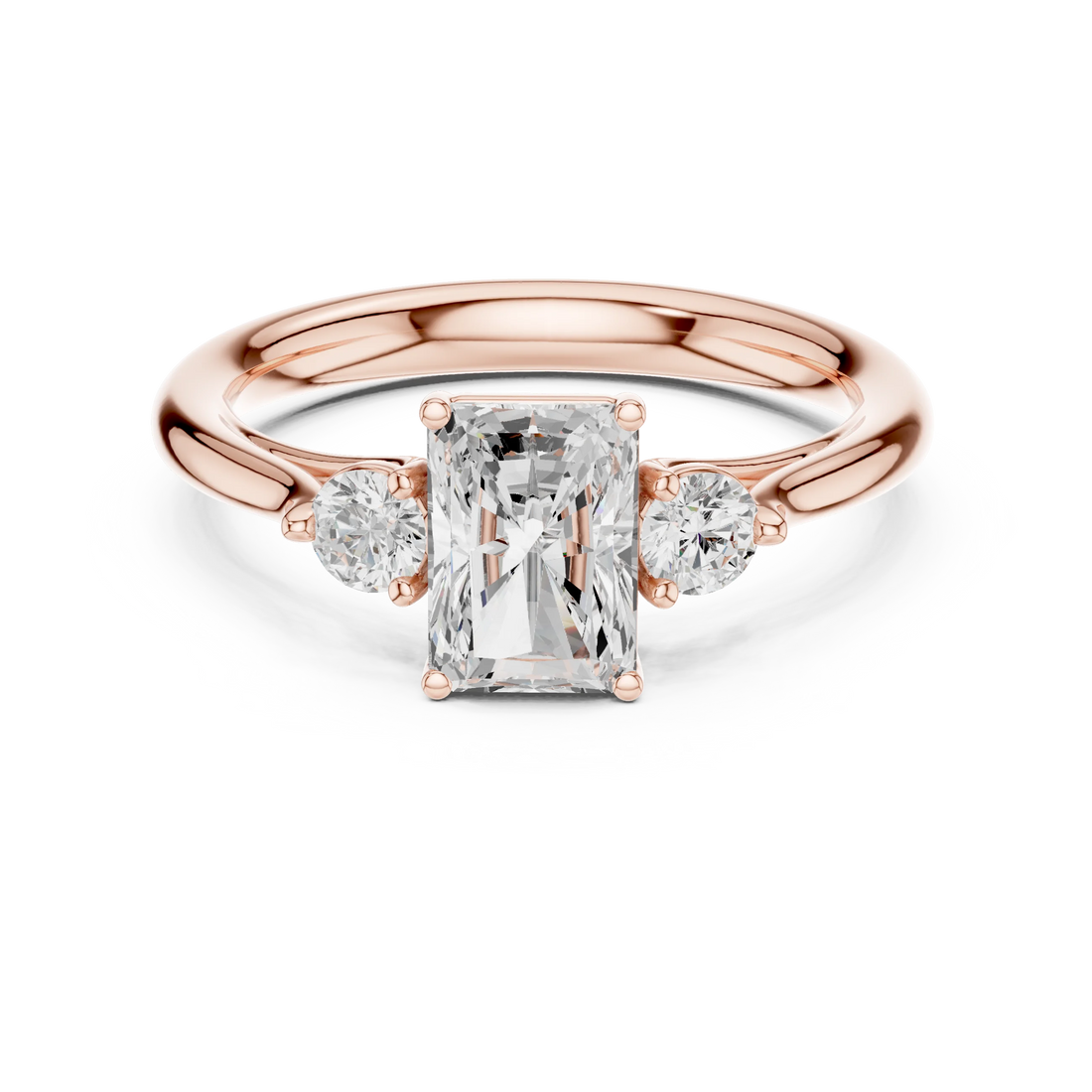 Radiant-Cut Three-Stone Diamond Engagement Ring