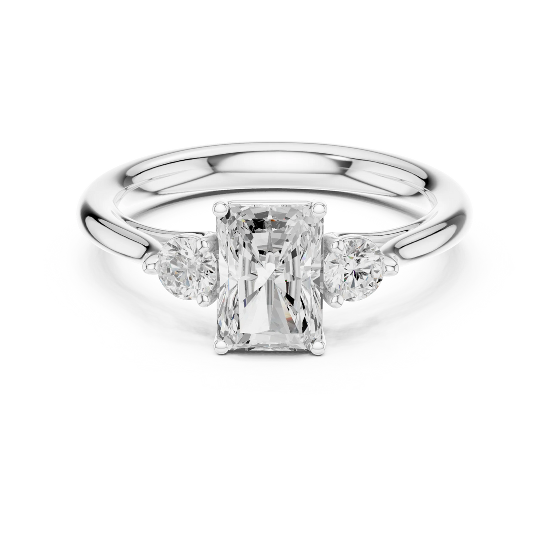 Radiant-Cut Three-Stone Diamond Engagement Ring