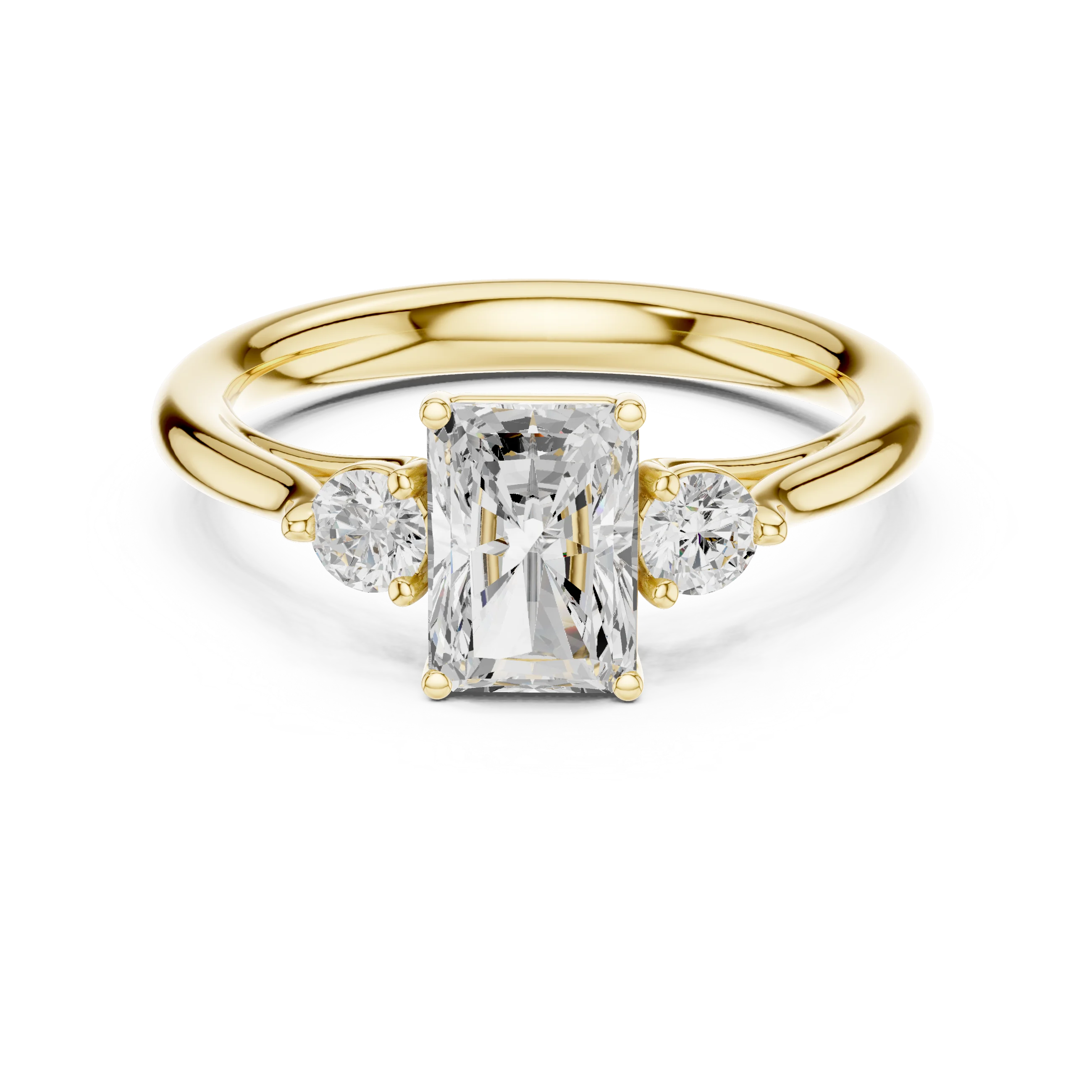 Radiant-Cut Three-Stone Diamond Engagement Ring