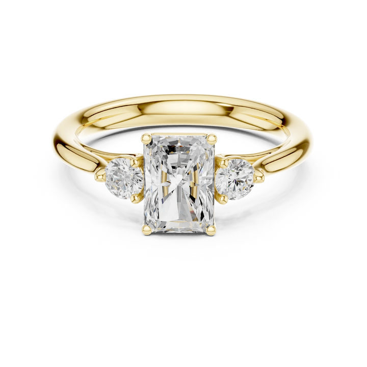 Radiant-Cut Three-Stone Diamond Engagement Ring