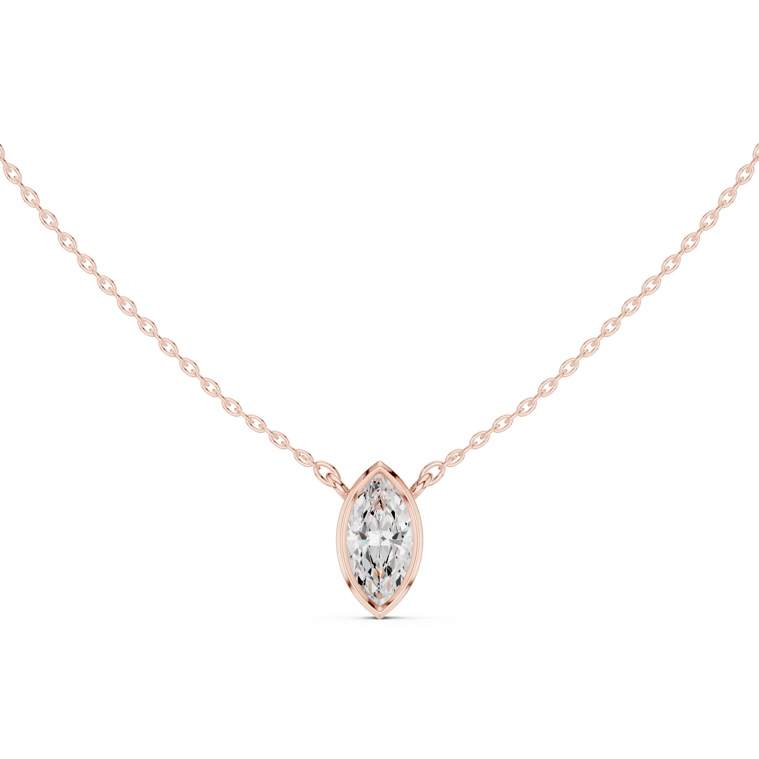 Marquisa Marquise Bezel Solitaire Diamond Pendant