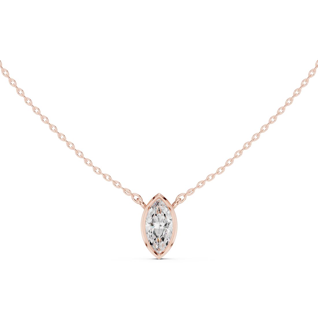 Marquisa Marquise Bezel Solitaire Diamond Pendant