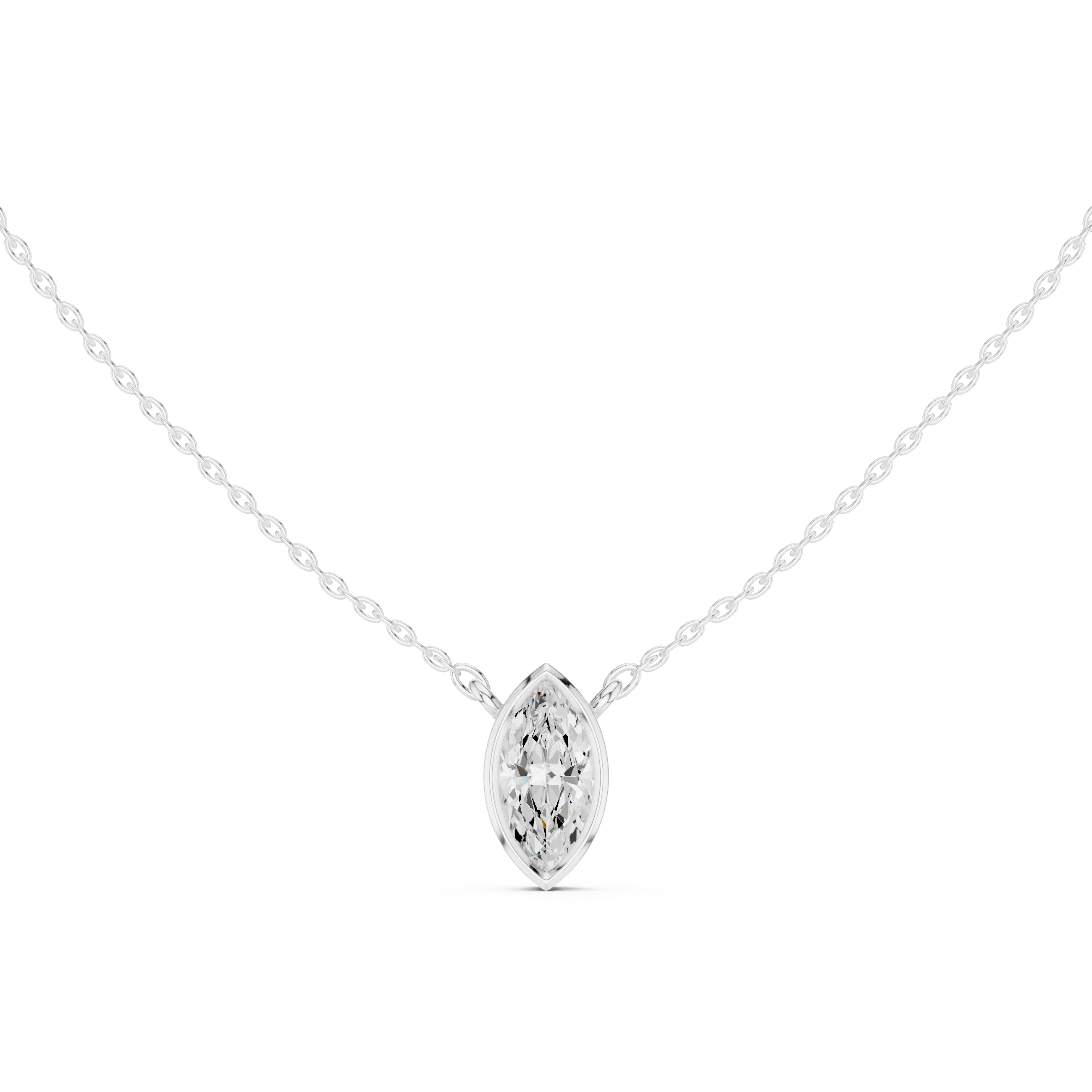 Marquisa Marquise Bezel Solitaire Diamond Pendant