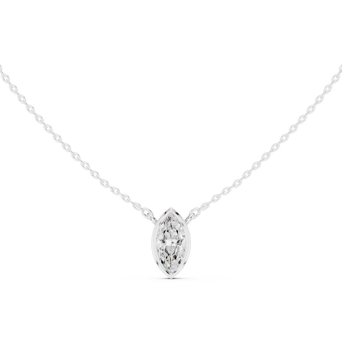 Marquisa Marquise Bezel Solitaire Diamond Pendant