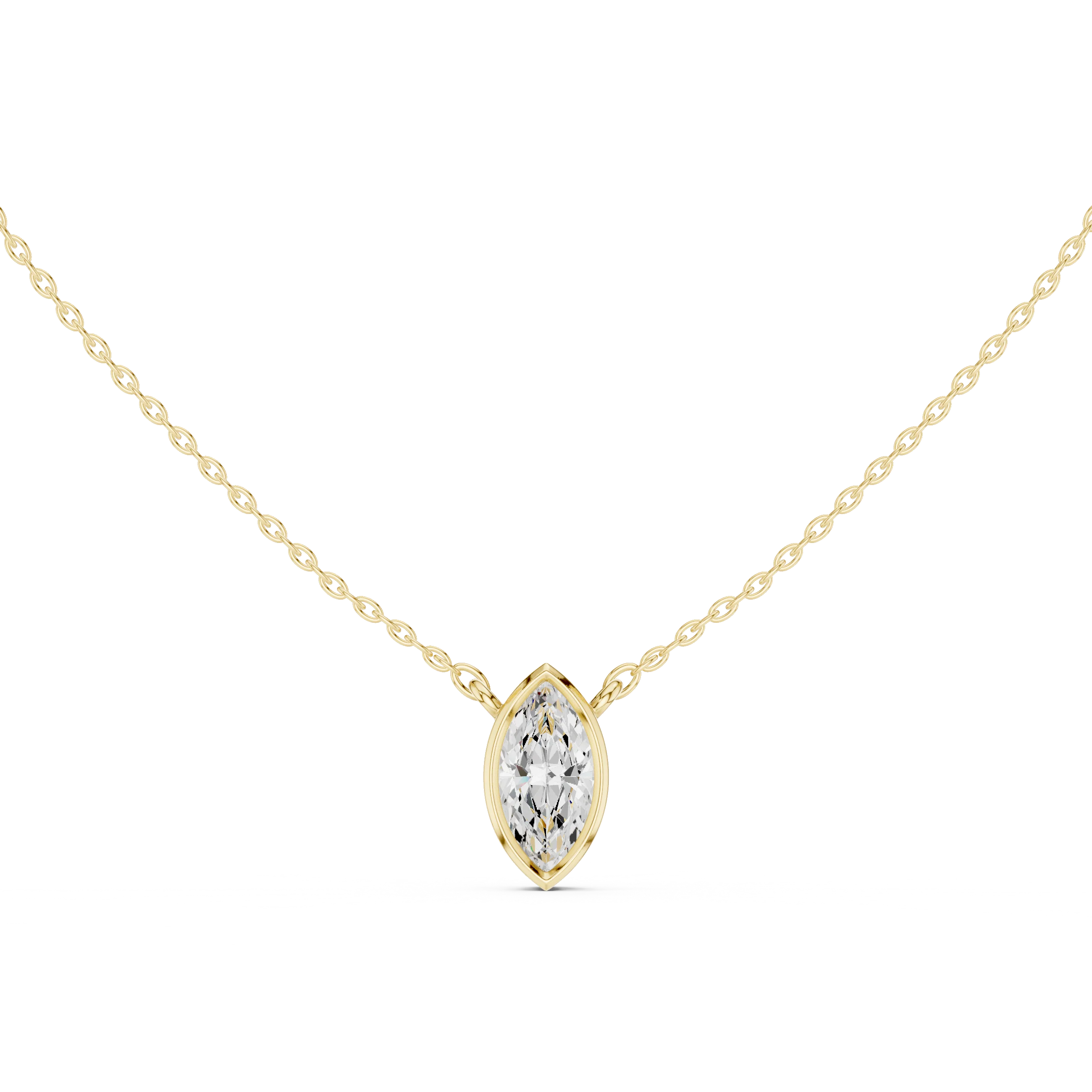 Marquisa Marquise Bezel Solitaire Diamond Pendant