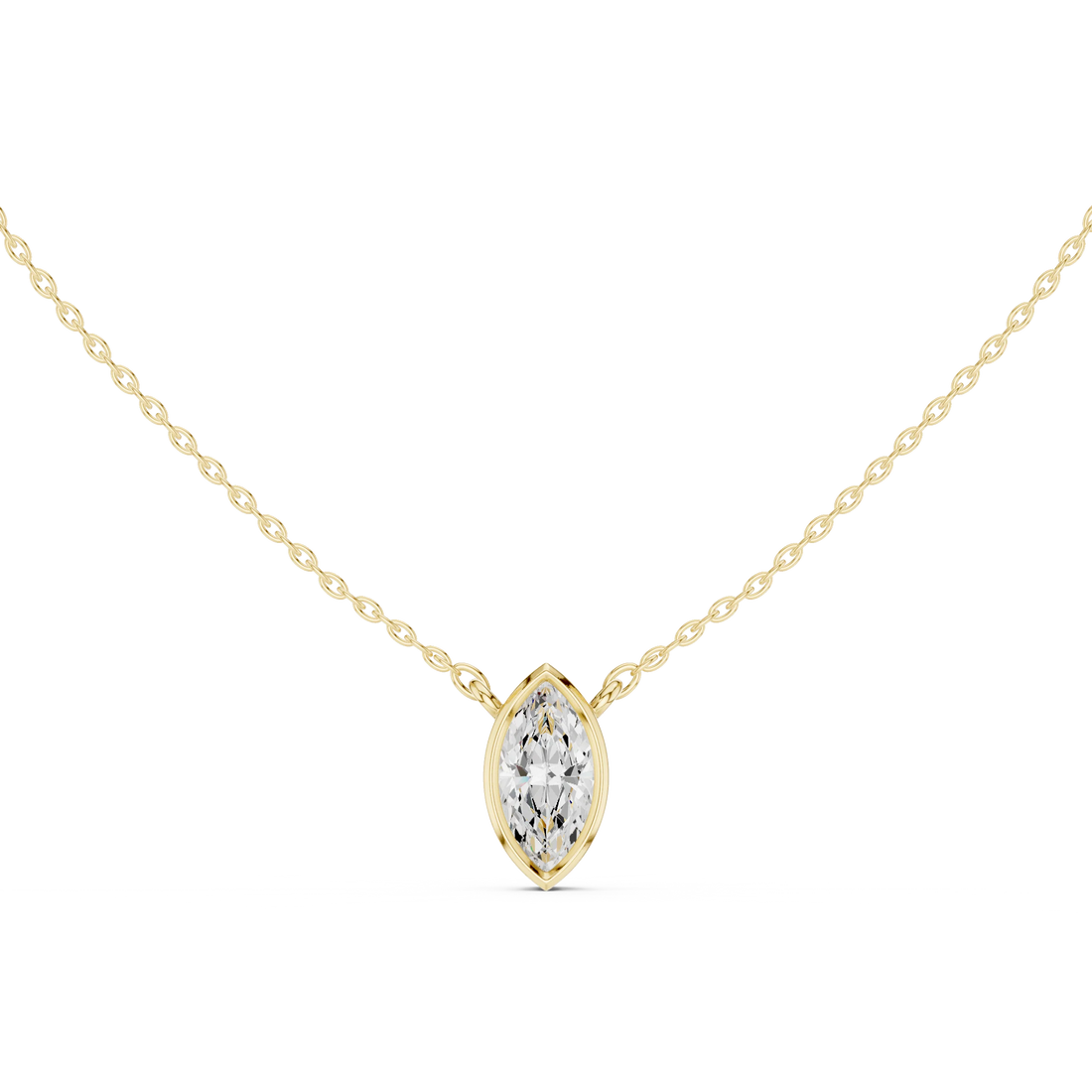 Marquisa Marquise Bezel Solitaire Diamond Pendant