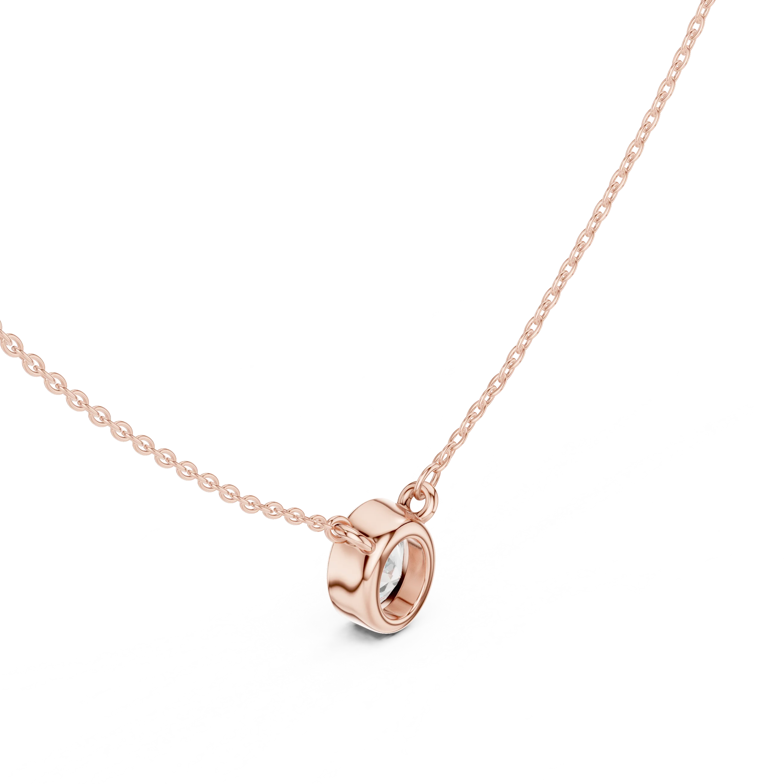 Aureva Oval Bezel Solitaire Diamond Pendant