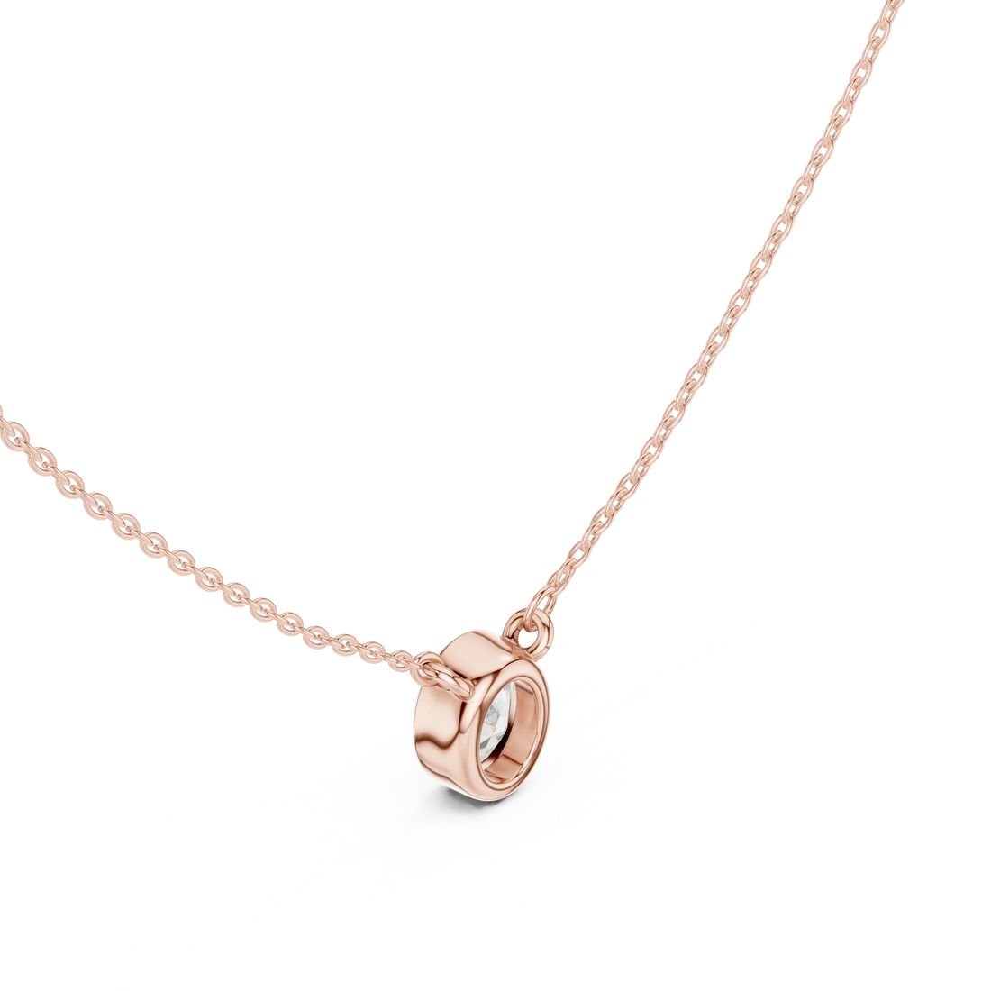 Aureva Oval Bezel Solitaire Diamond Pendant