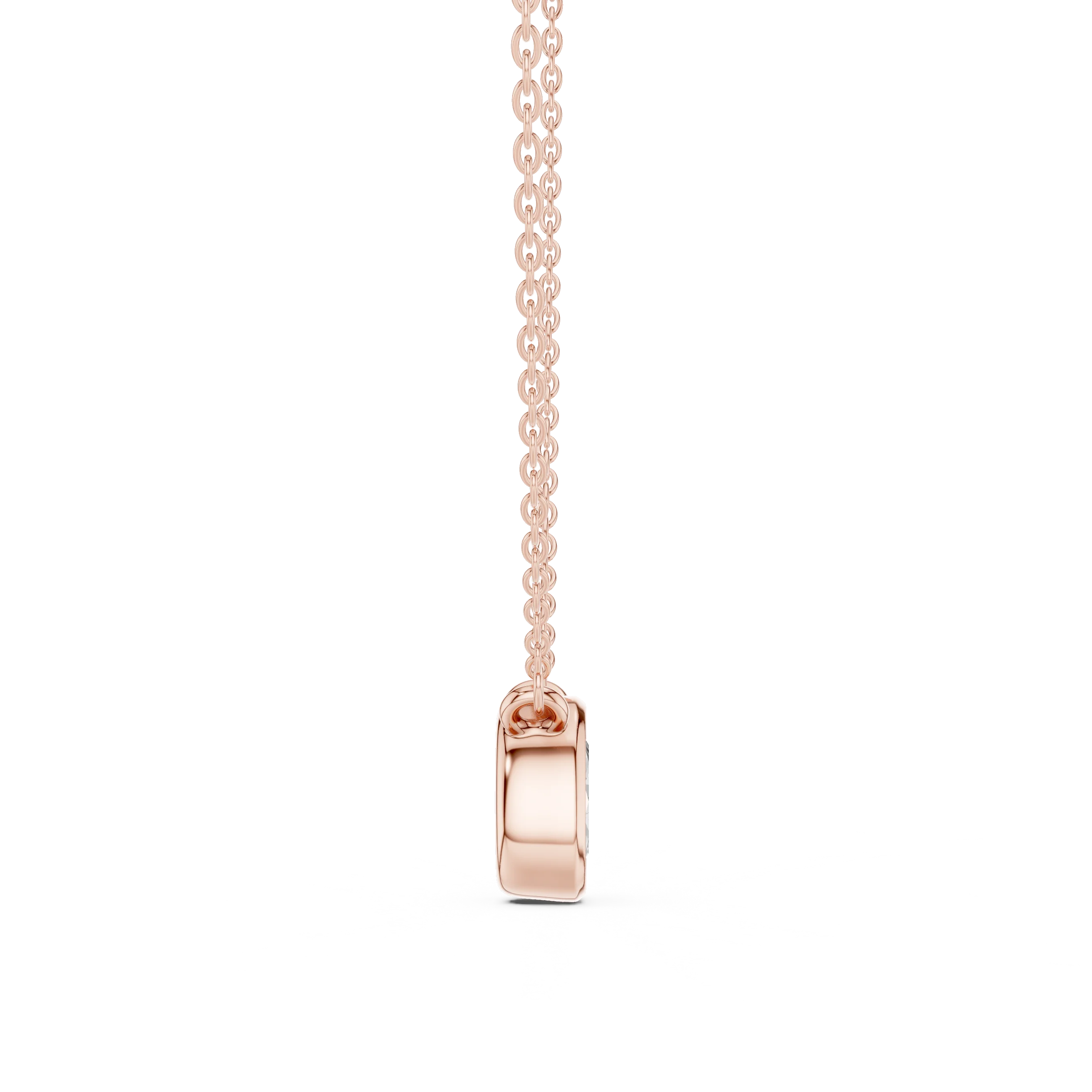 Aureva Oval Bezel Solitaire Diamond Pendant