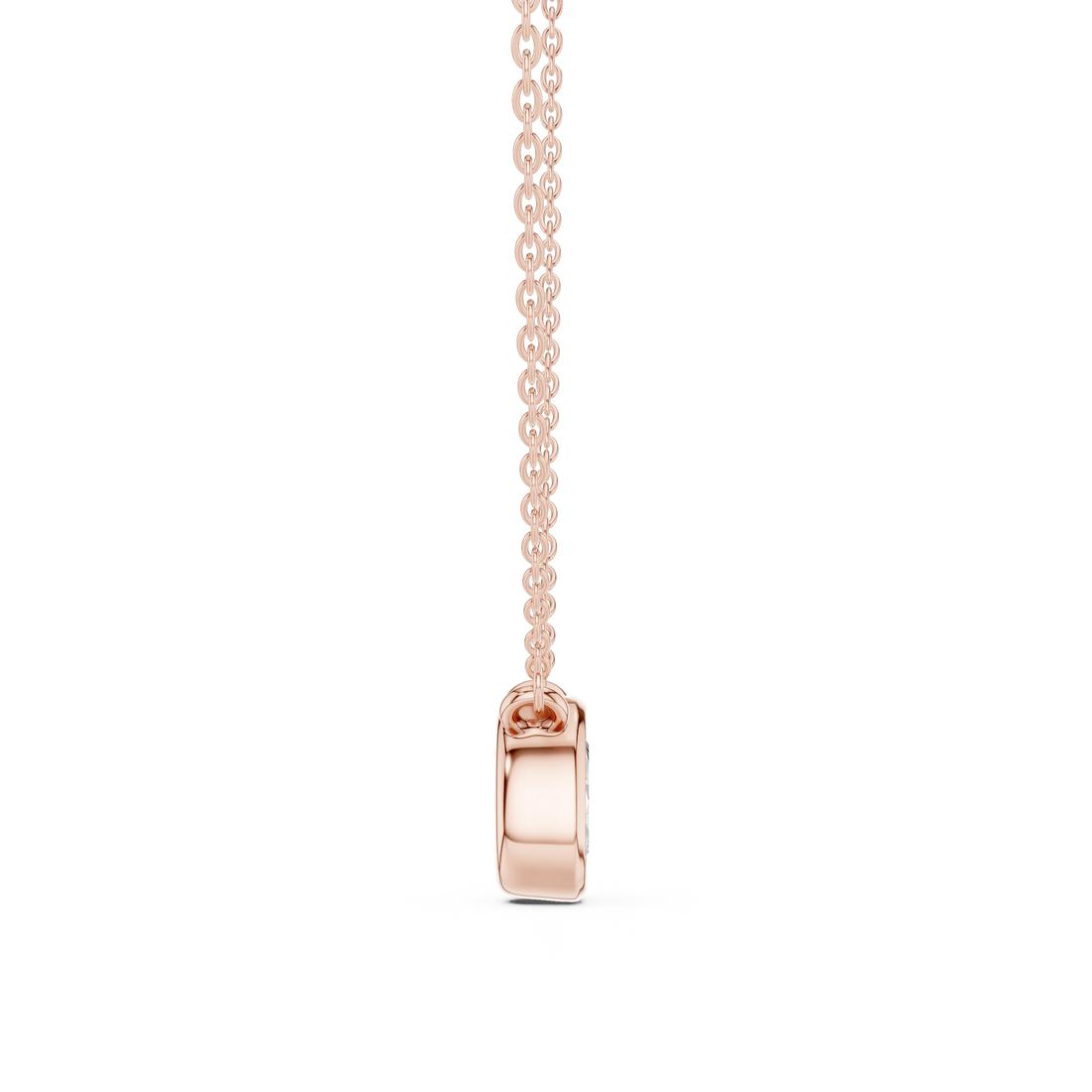 Aureva Oval Bezel Solitaire Diamond Pendant