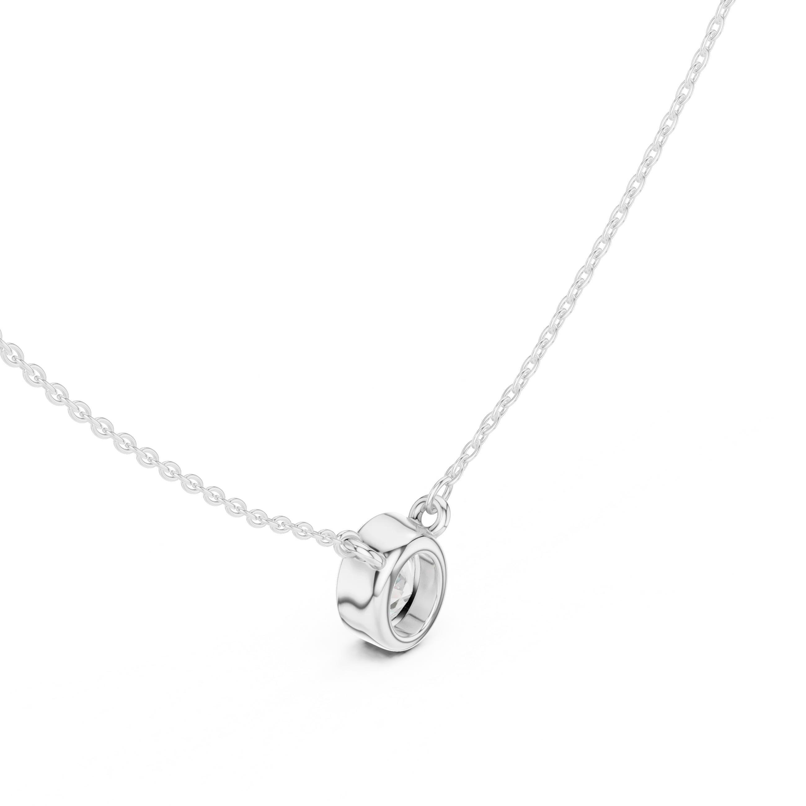 Aureva Oval Bezel Solitaire Diamond Pendant