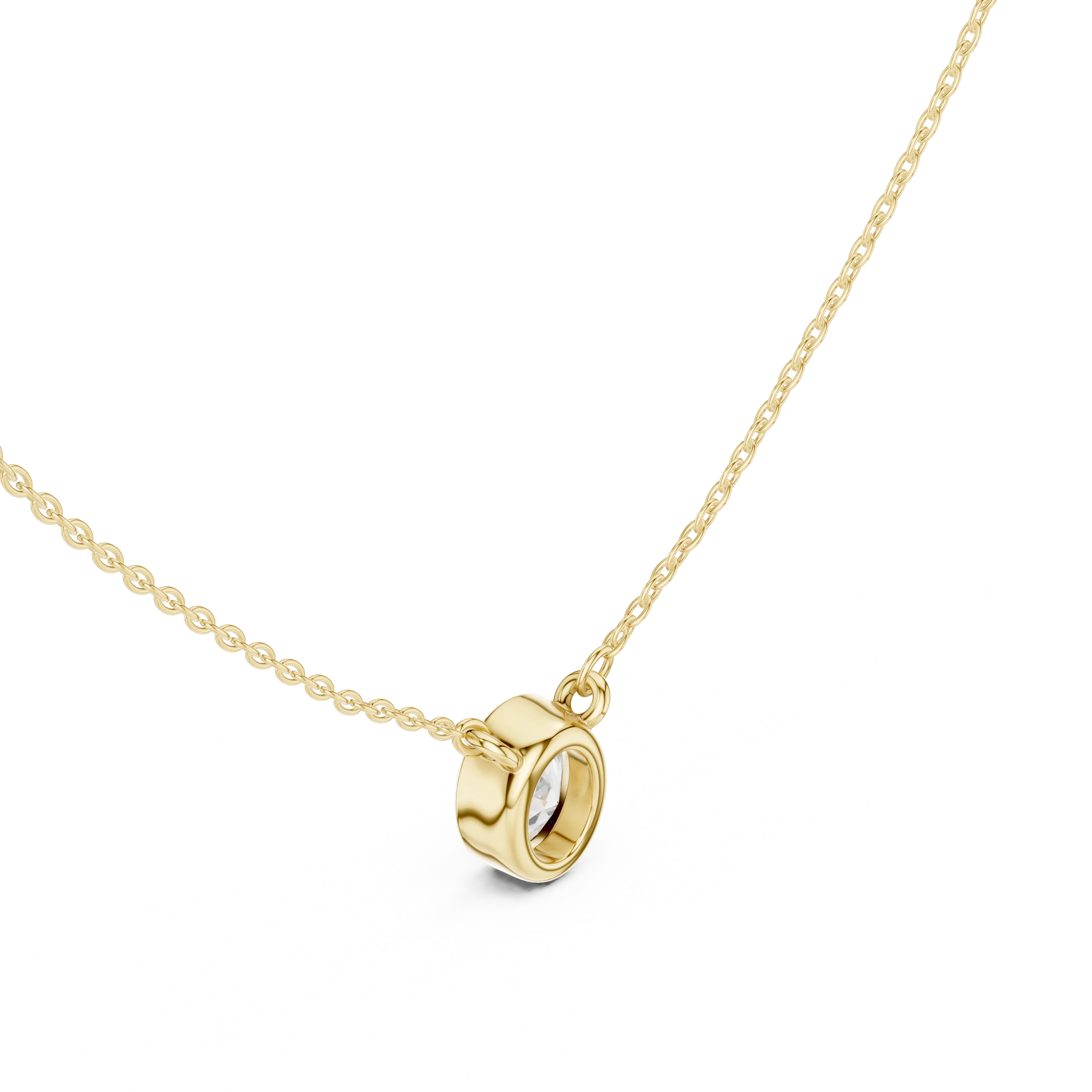 Aureva Oval Bezel Solitaire Diamond Pendant