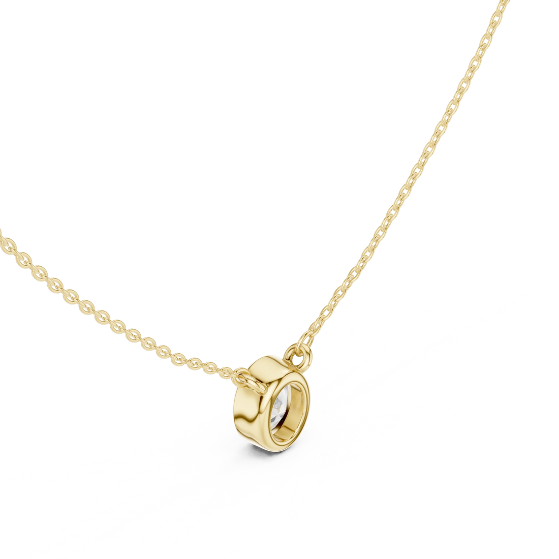 Aureva Oval Bezel Solitaire Diamond Pendant