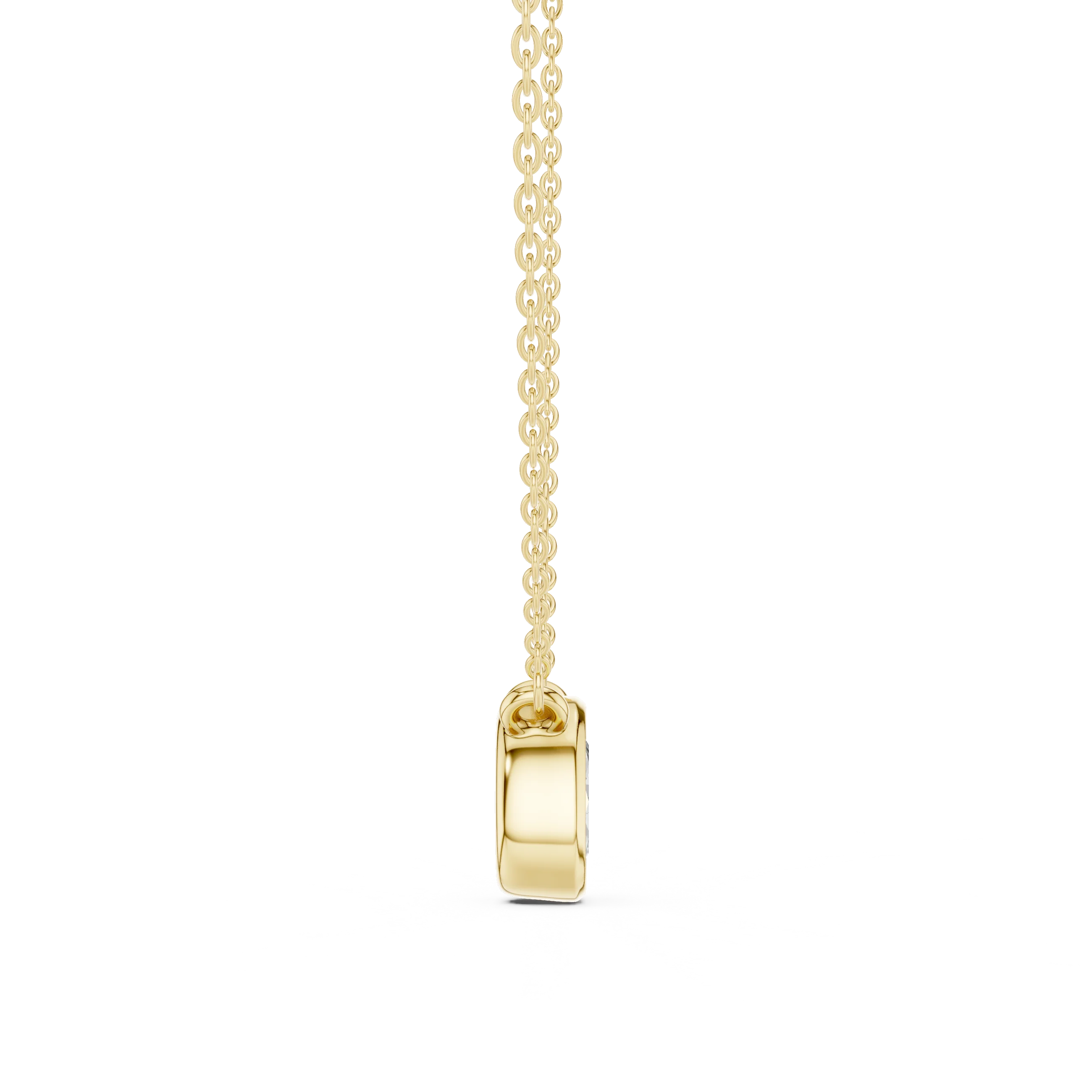 Aureva Oval Bezel Solitaire Diamond Pendant