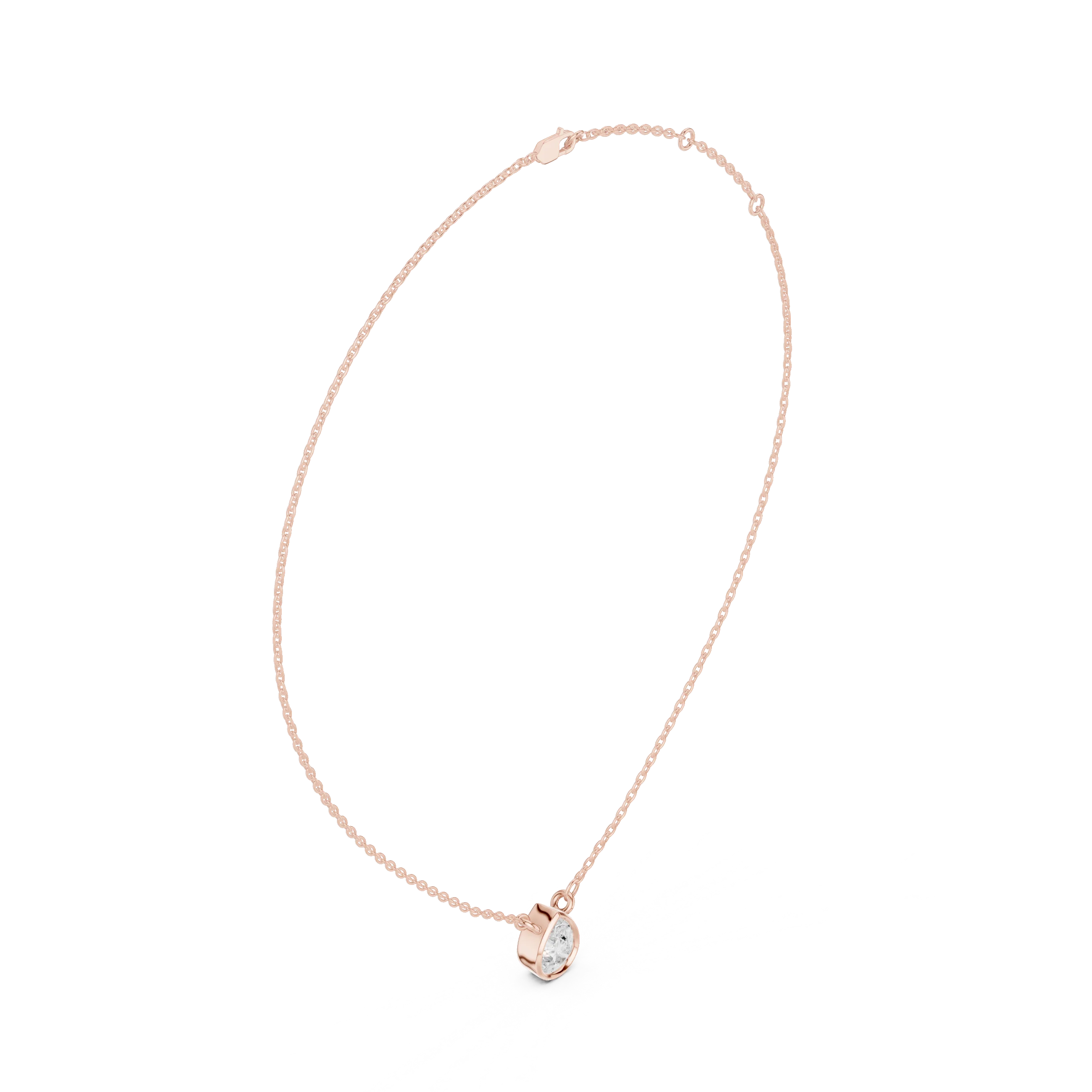 Elara Pear Bezel Solitaire Diamond Pendant