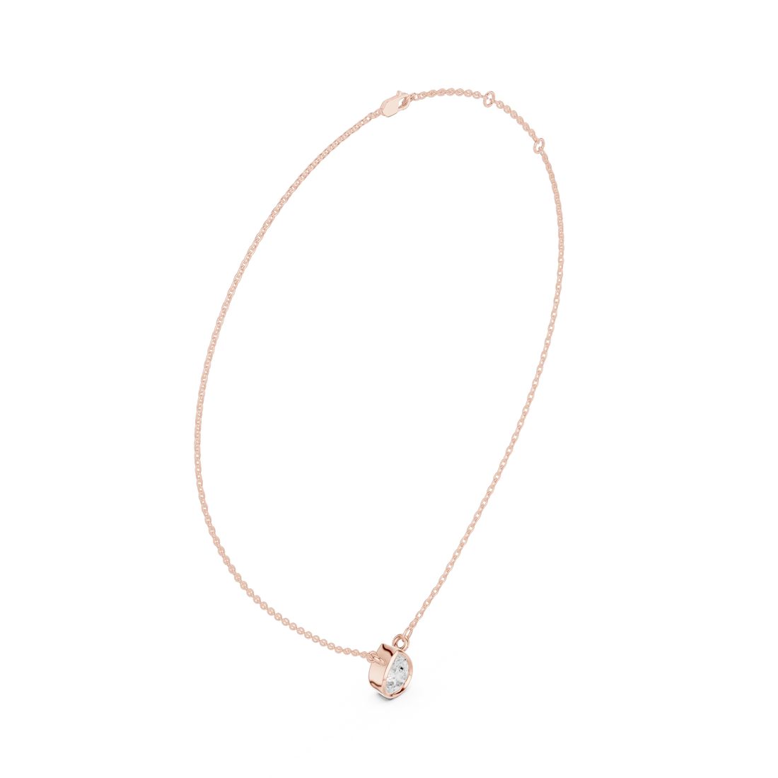 Elara Pear Bezel Solitaire Diamond Pendant