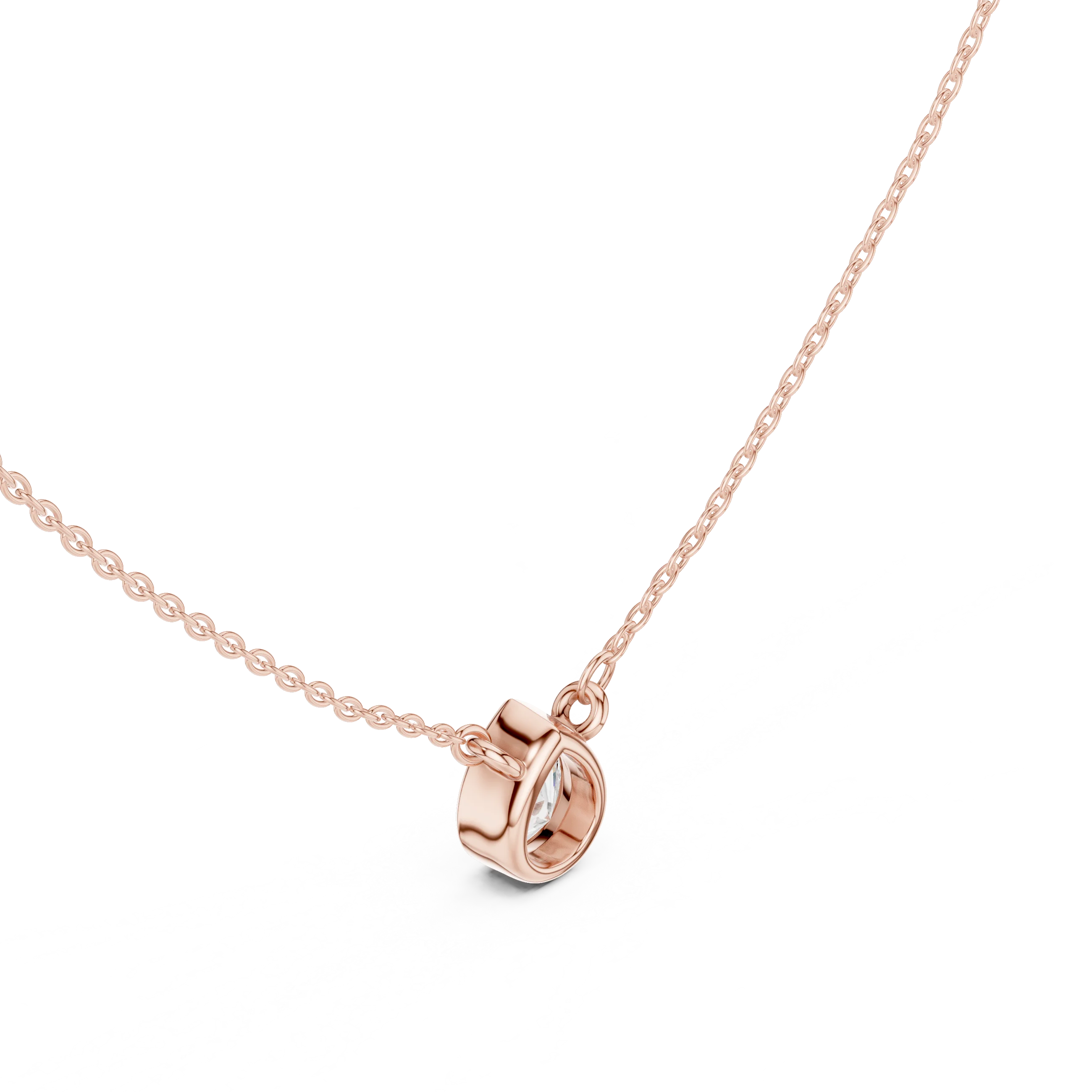 Elara Pear Bezel Solitaire Diamond Pendant