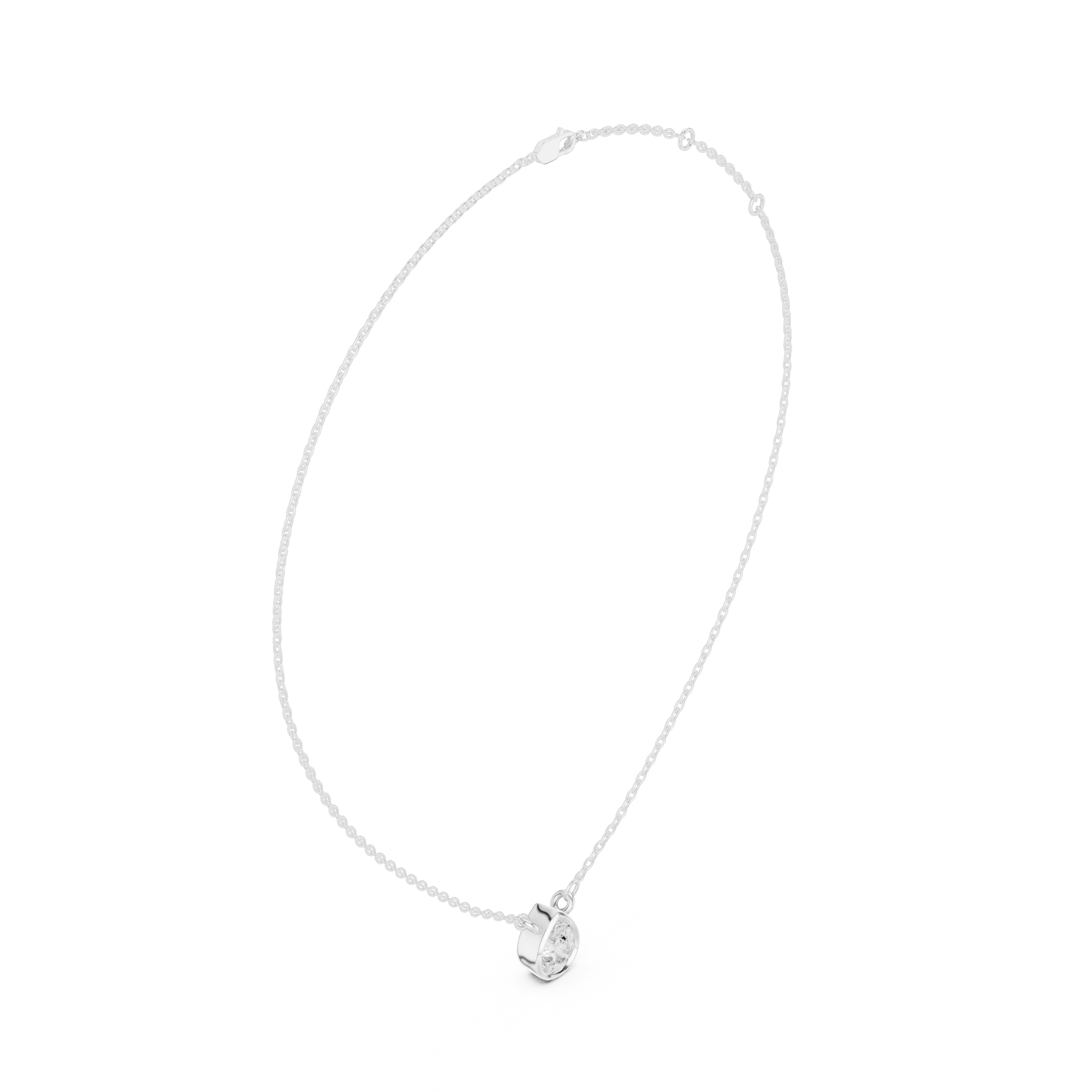 Elara Pear Bezel Solitaire Diamond Pendant