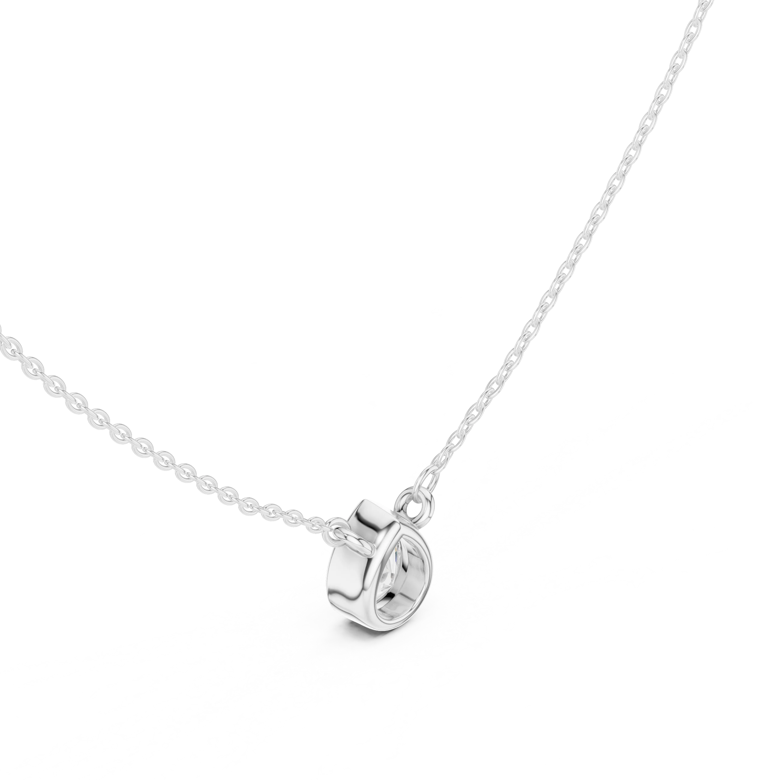 Elara Pear Bezel Solitaire Diamond Pendant