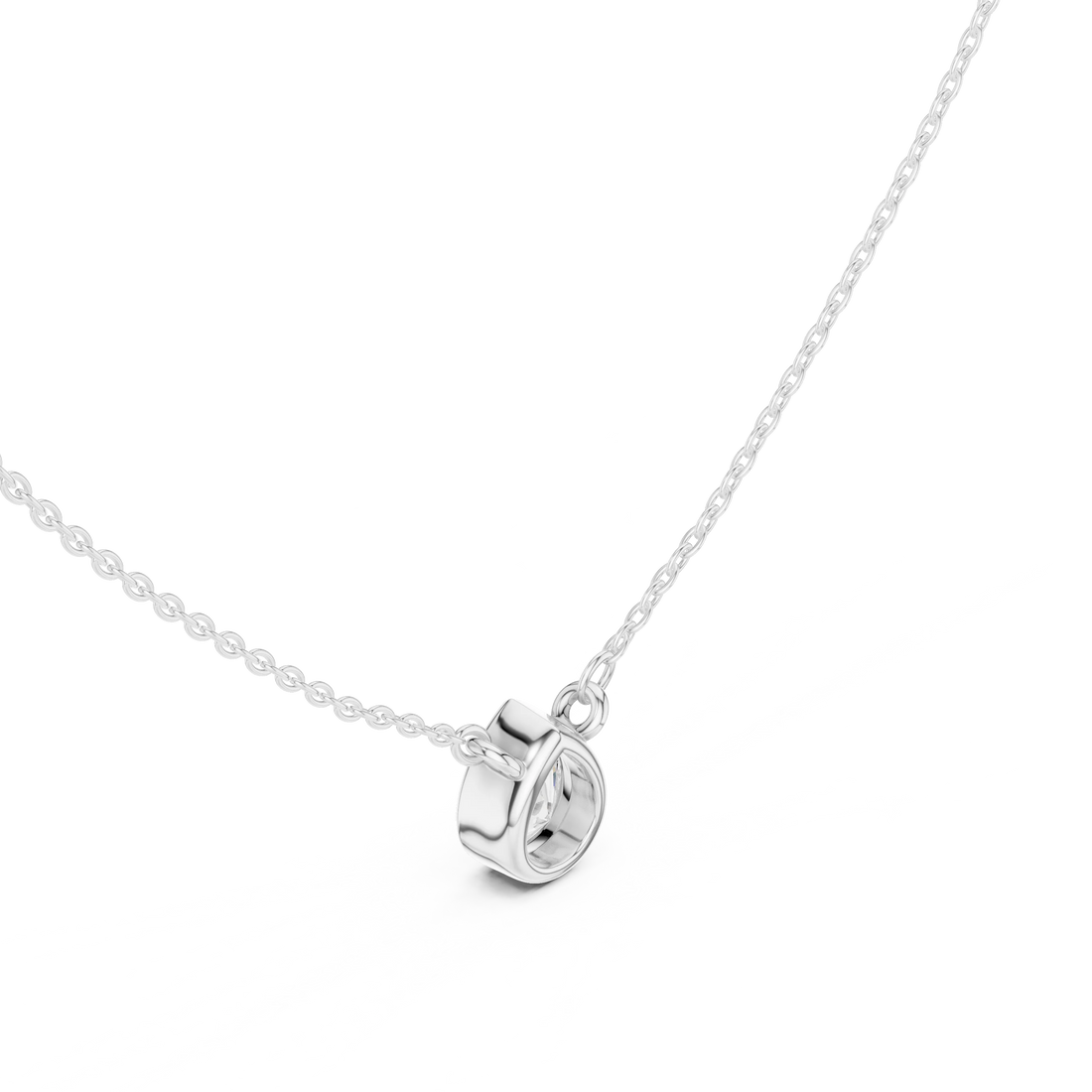 Elara Pear Bezel Solitaire Diamond Pendant