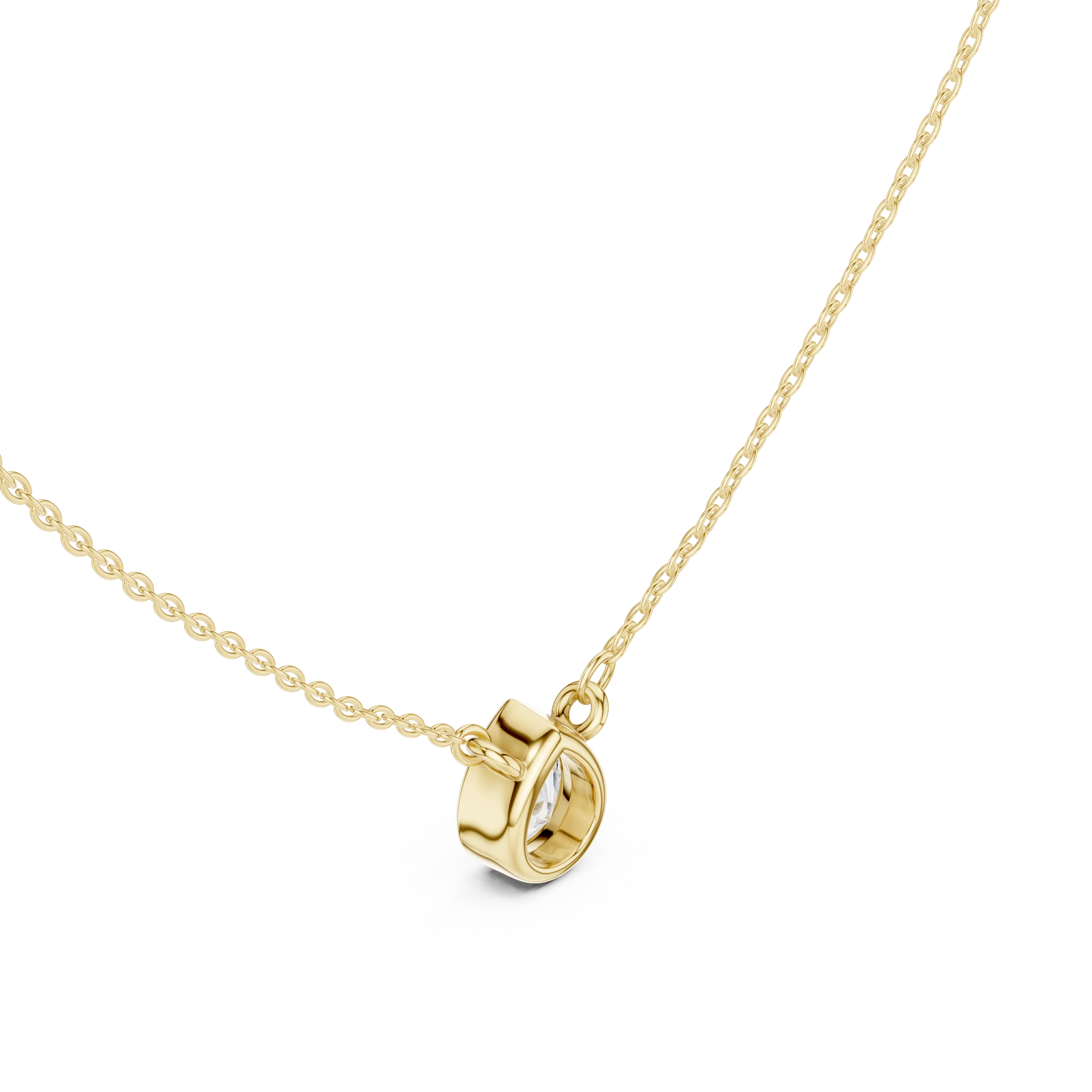 Elara Pear Bezel Solitaire Diamond Pendant