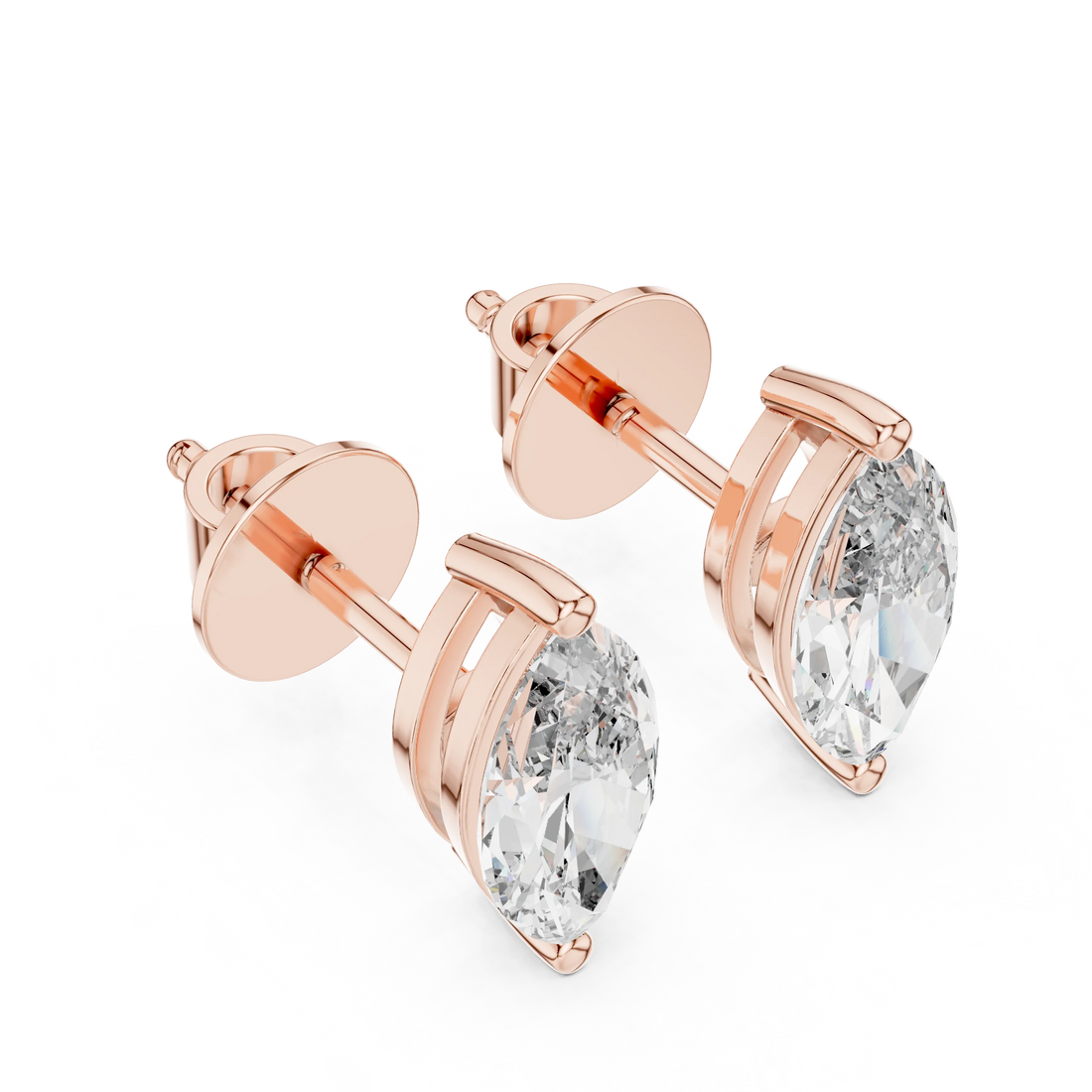 Celestial Marquise Solitaire Diamond Stud Earrings