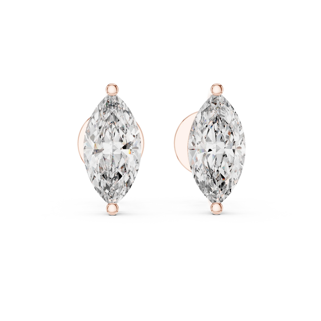 Celestial Marquise Solitaire Diamond Stud Earrings