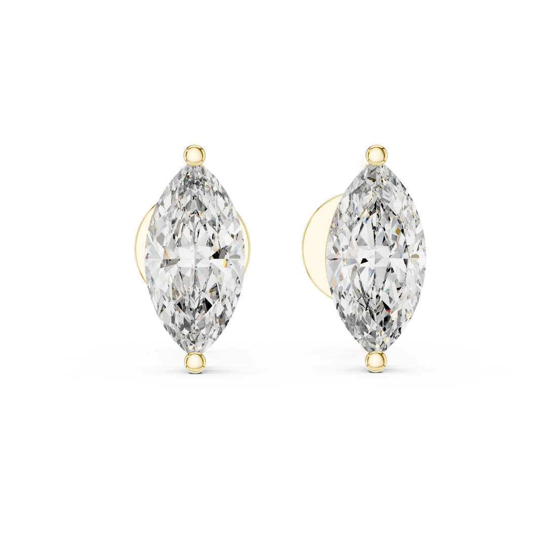 Celestial Marquise Solitaire Diamond Stud Earrings