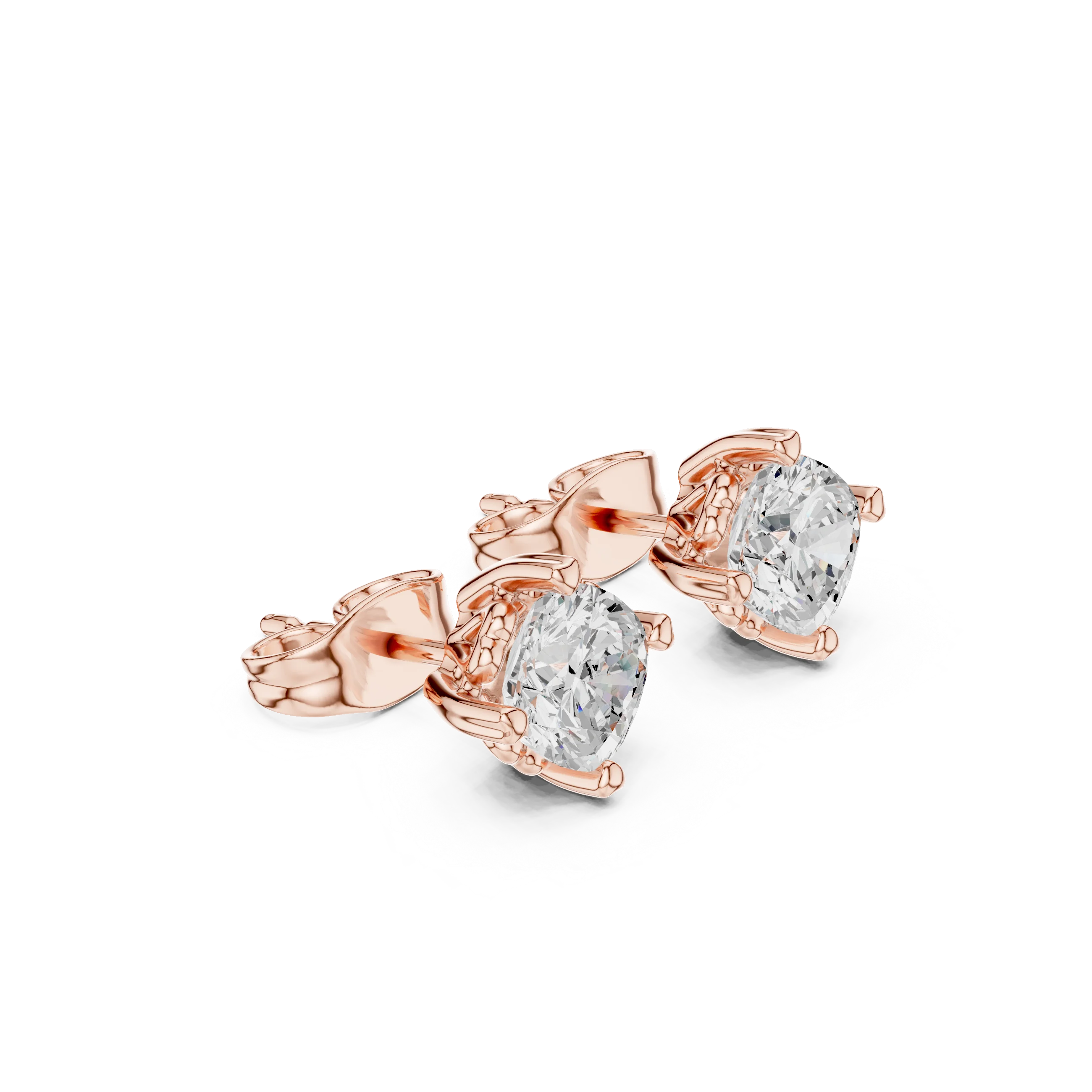 Classic Solitaire Round Diamond Stud Earrings