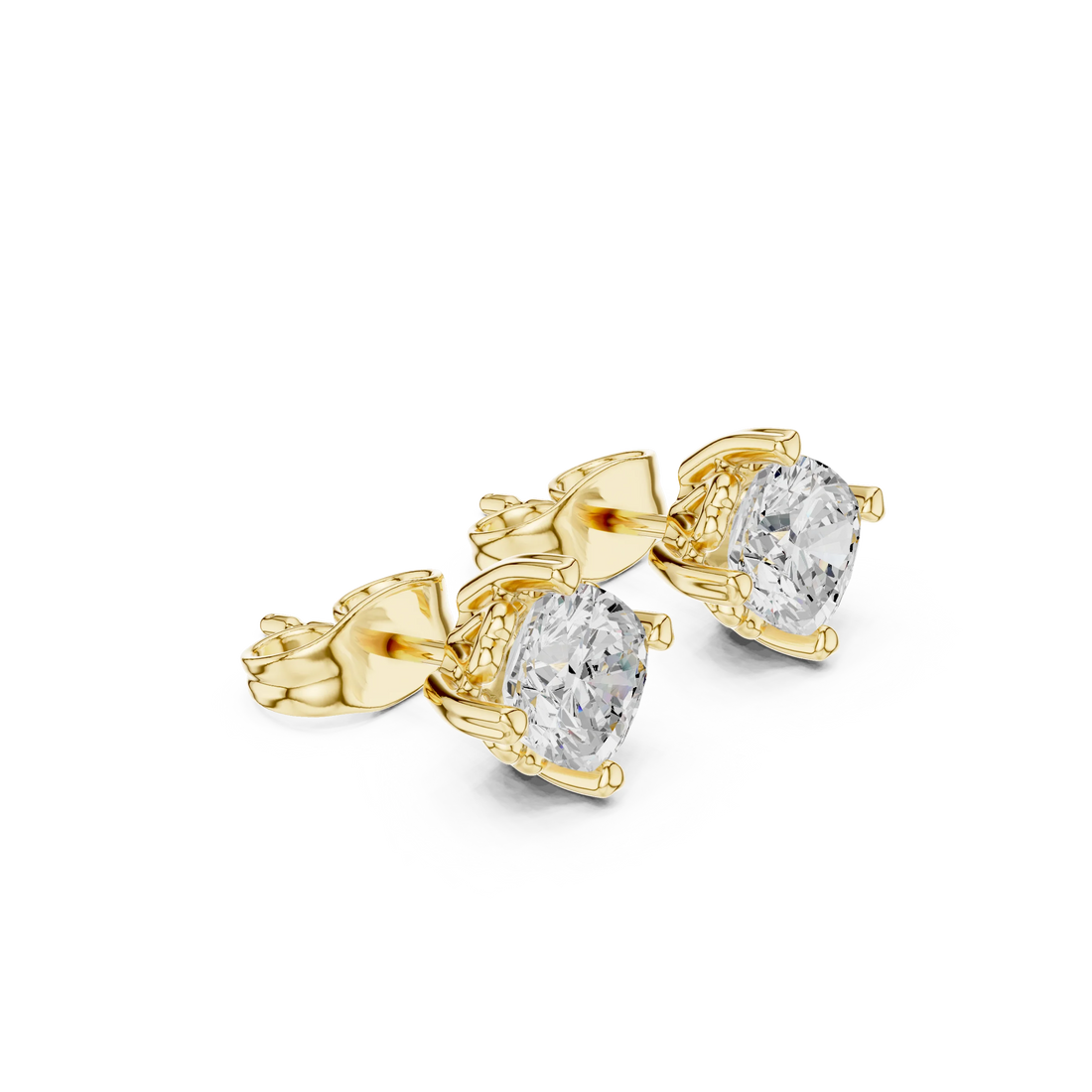 Classic Solitaire Round Diamond Stud Earrings