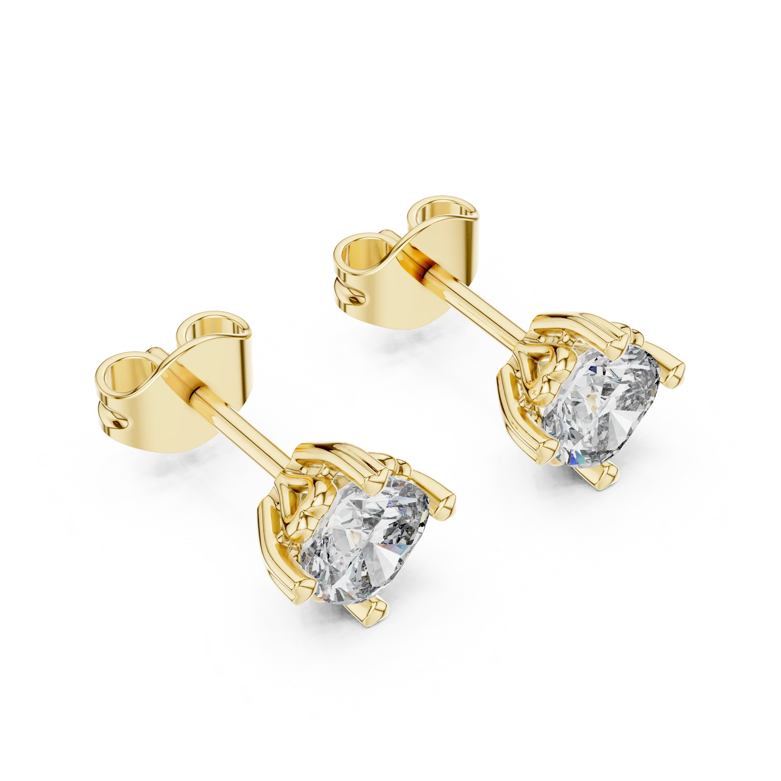 Classic Solitaire Round Diamond Stud Earrings