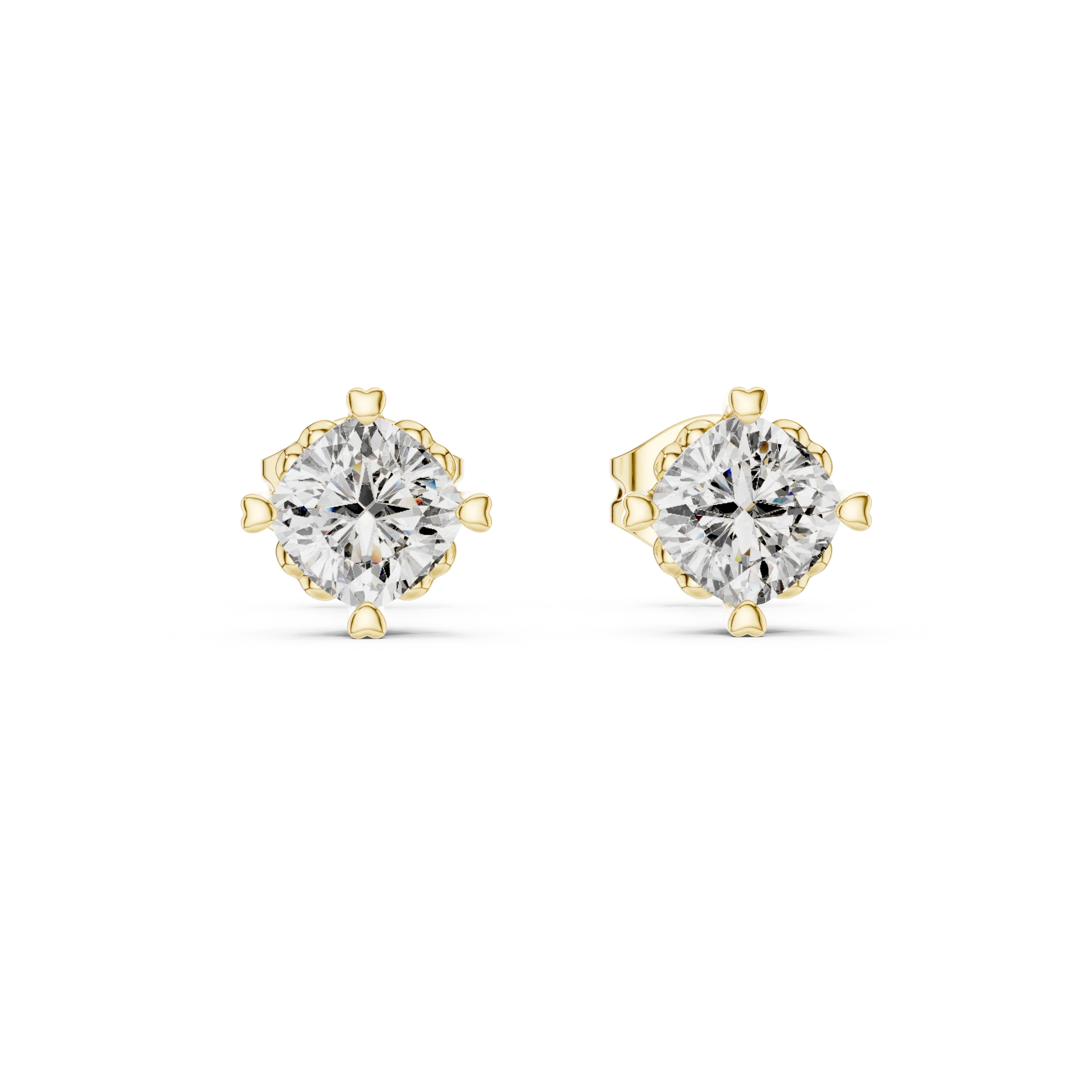 Classic Solitaire Round Diamond Stud Earrings