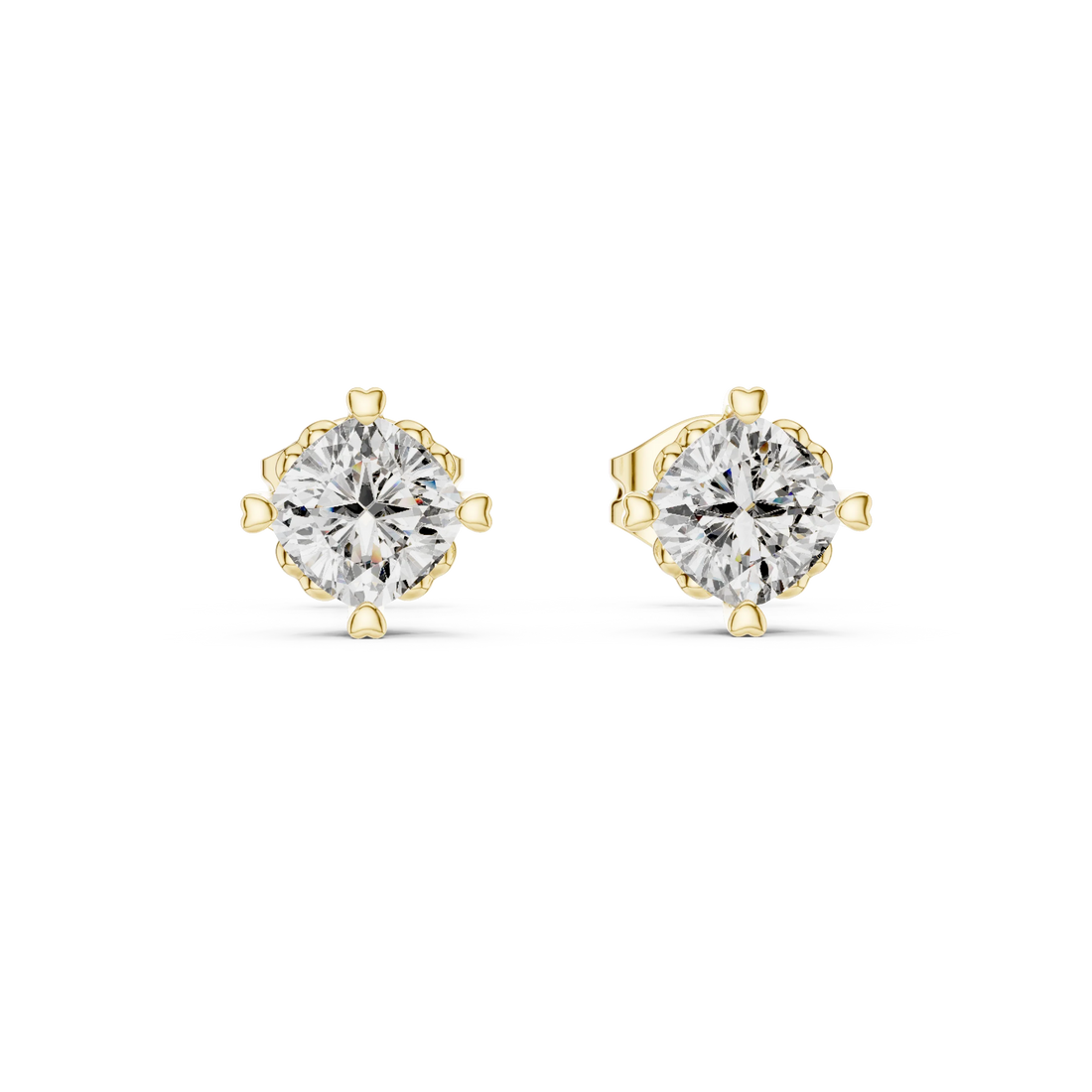 Classic Solitaire Round Diamond Stud Earrings