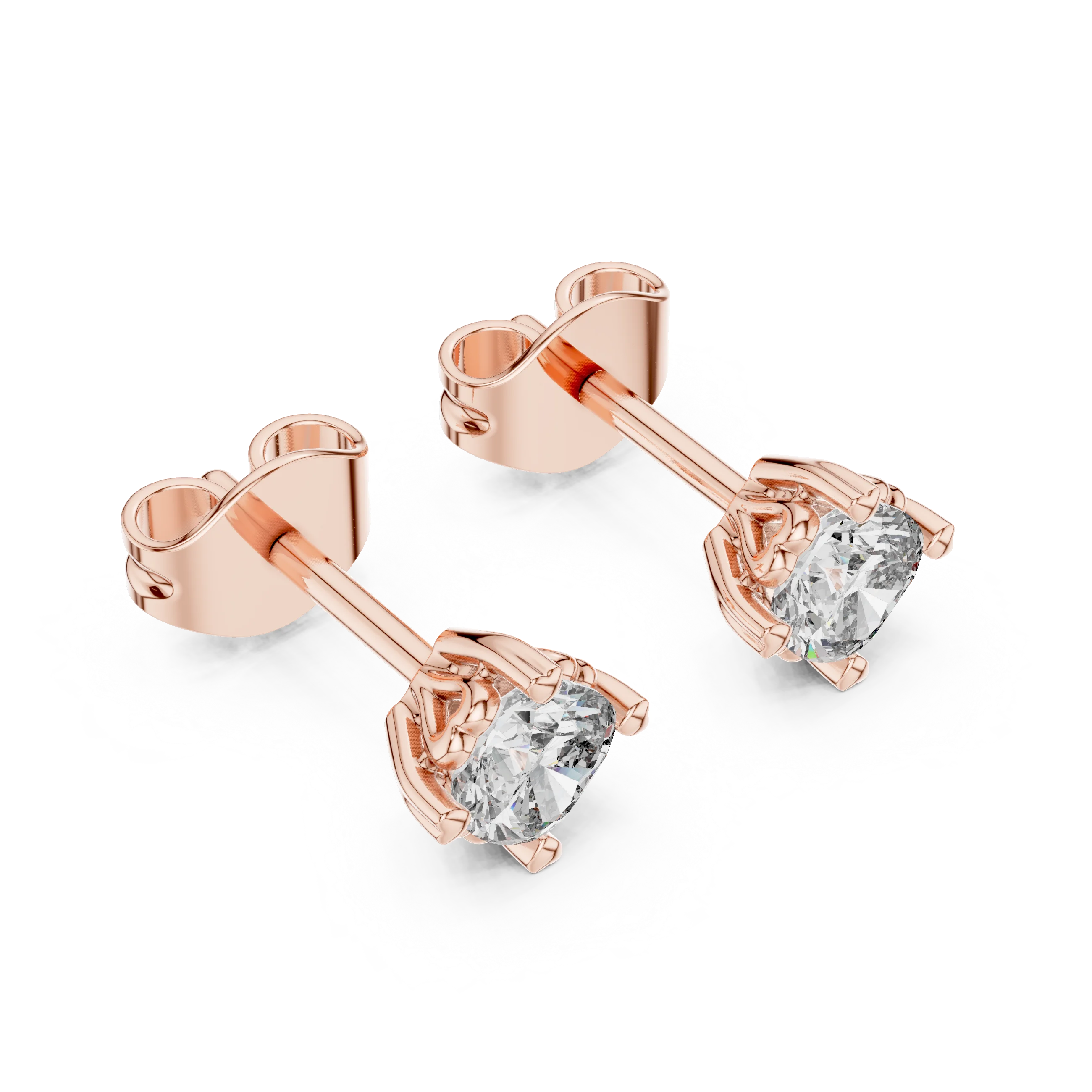 Eternal Round Solitaire Diamond Stud Earrings